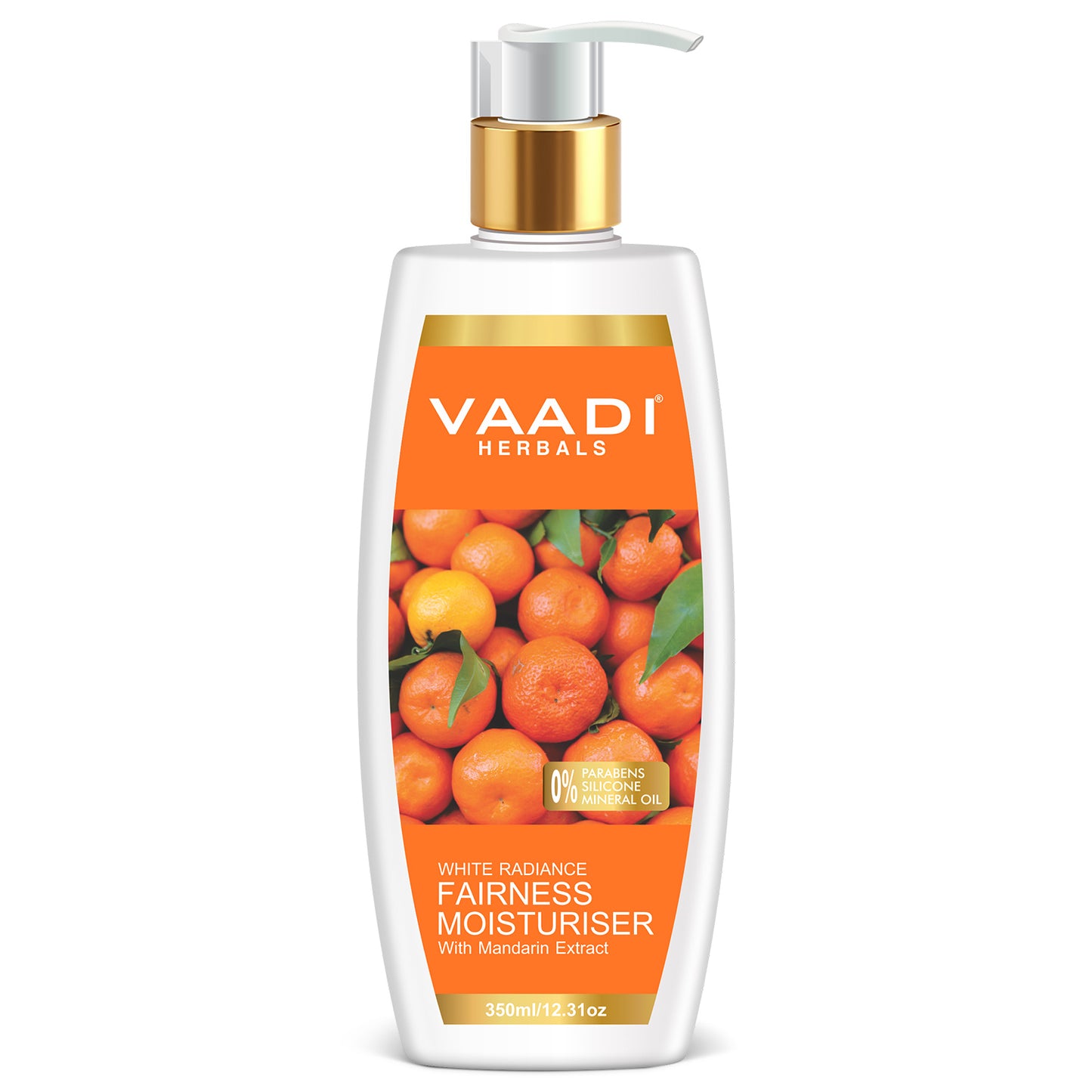 Organic Fairness Moisturiser with Mandarin Extract - Vitamin C Rich - Lightens Skin Tone - Controls Pigmentation (350 ml/ 12 fl oz)