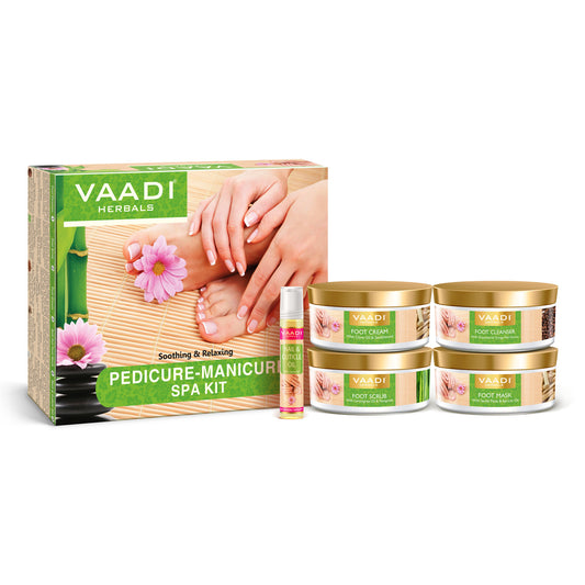 Organic Pedicure Manicure Spa Kit with Grapeseed Extract & Fenugreek - Deep Moisturises Skin - Repairs Damaged Skin - Removes Dead Skin (640 gms / 22.6 fl oz)