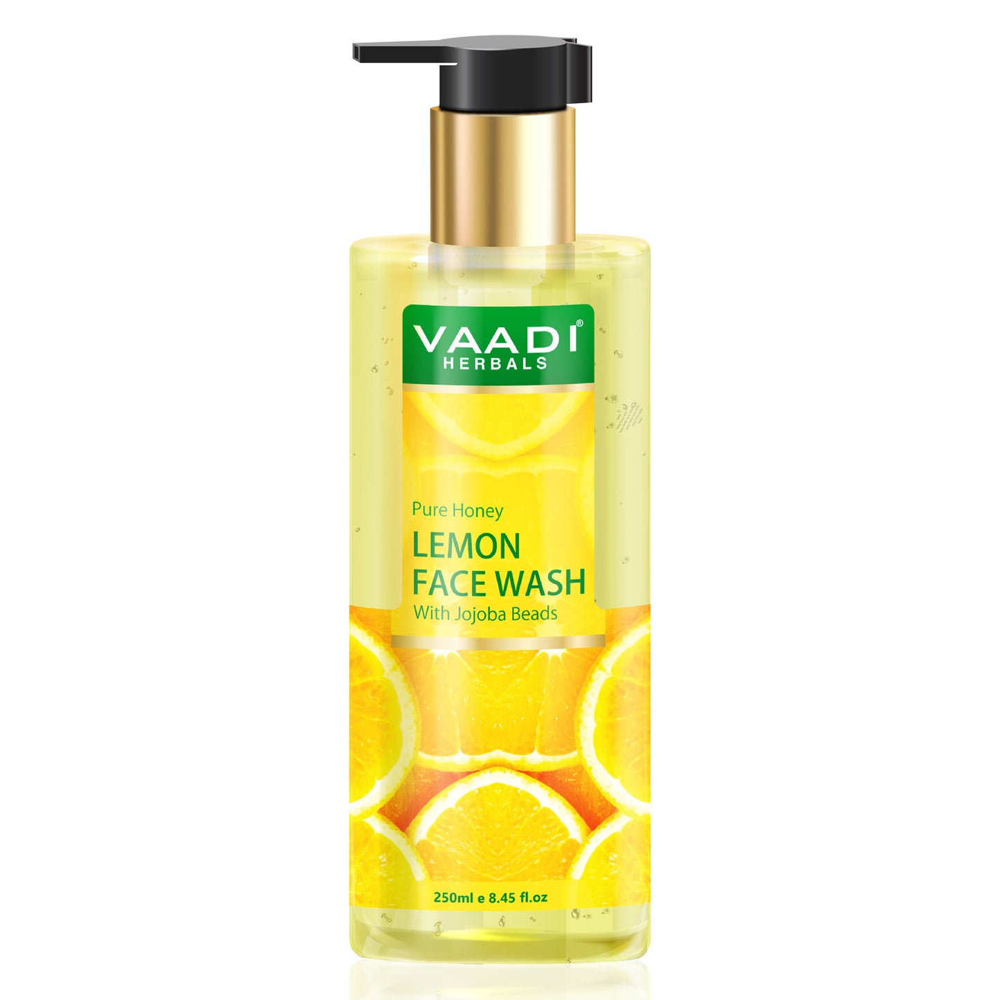 Skin Hydrating Organic Lemon Face Wash with Jojoba Beads - Removes Excess Oil - Prevents Acne (250 ml/8.45 fl oz)