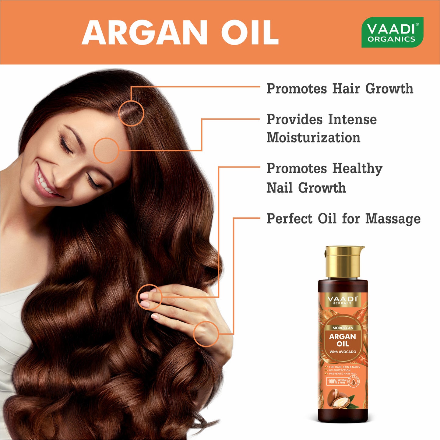 Cold Pressed Morrocon Argan Oil with Avocado- For Hair, Skin & Nails- Promotes Hair Growth- Skin Moisturisation-Healthy Nail Growth - UV Protection- (120 ml / 4.05 oz)