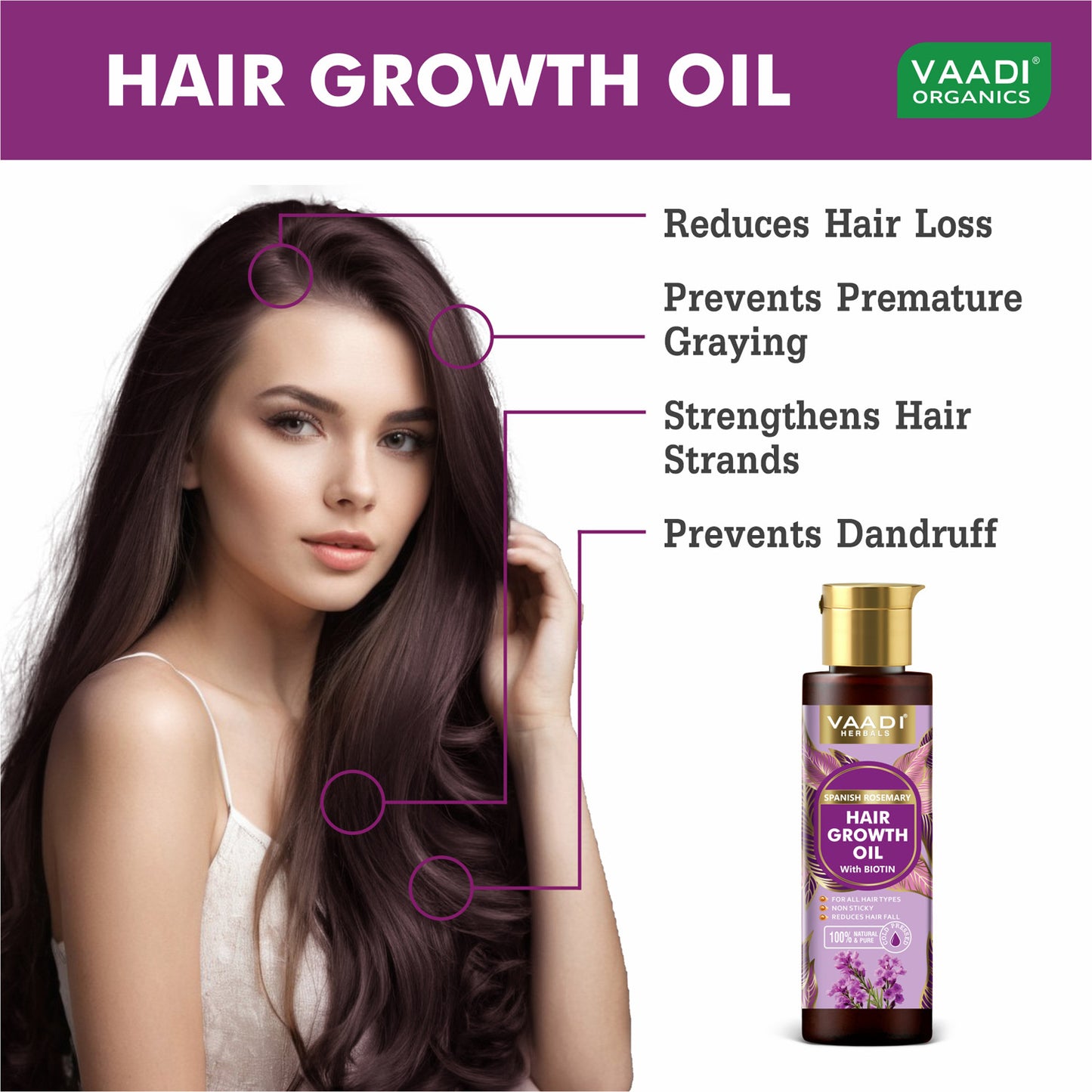 Spanish Rosemary Hair Growth Oil with Biotin-Promotes Hair Growth- Reduces Hair Fall-Strong Hair- Prevents Dandruff- For All Hair Types- (120 ml / 4.05 oz)