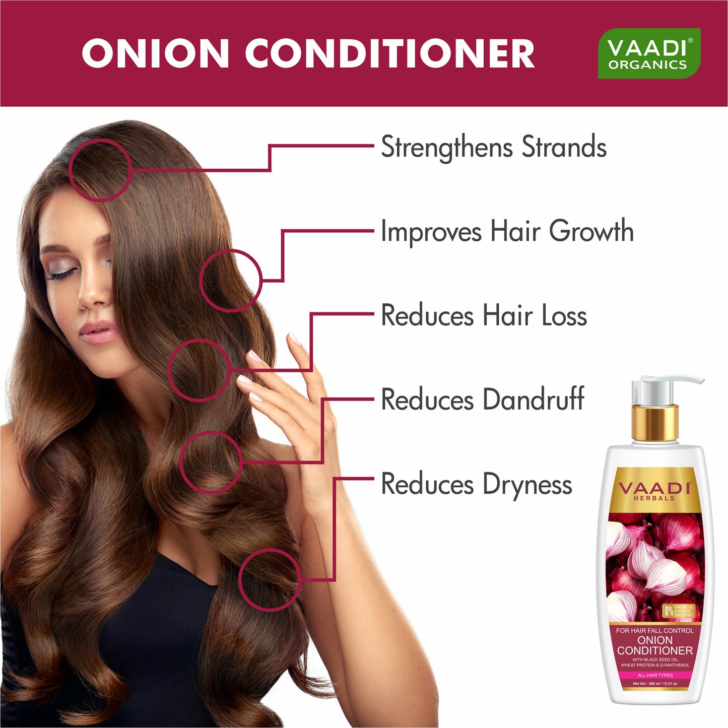 Organic Anti Hair Fall Complete Pack - Onion Shampoo (350 ml), Onion Conditioner (350 ml) & Amla Hair Oil (200 ml)