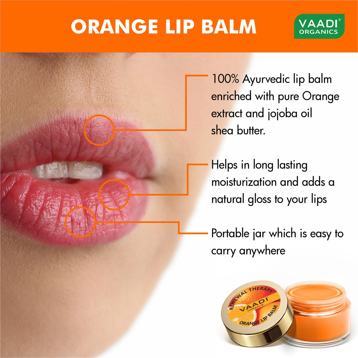 Skin Renewing Organic Orange and Shea Butter Lip Balm (4 x 10 gms/0.4 oz)