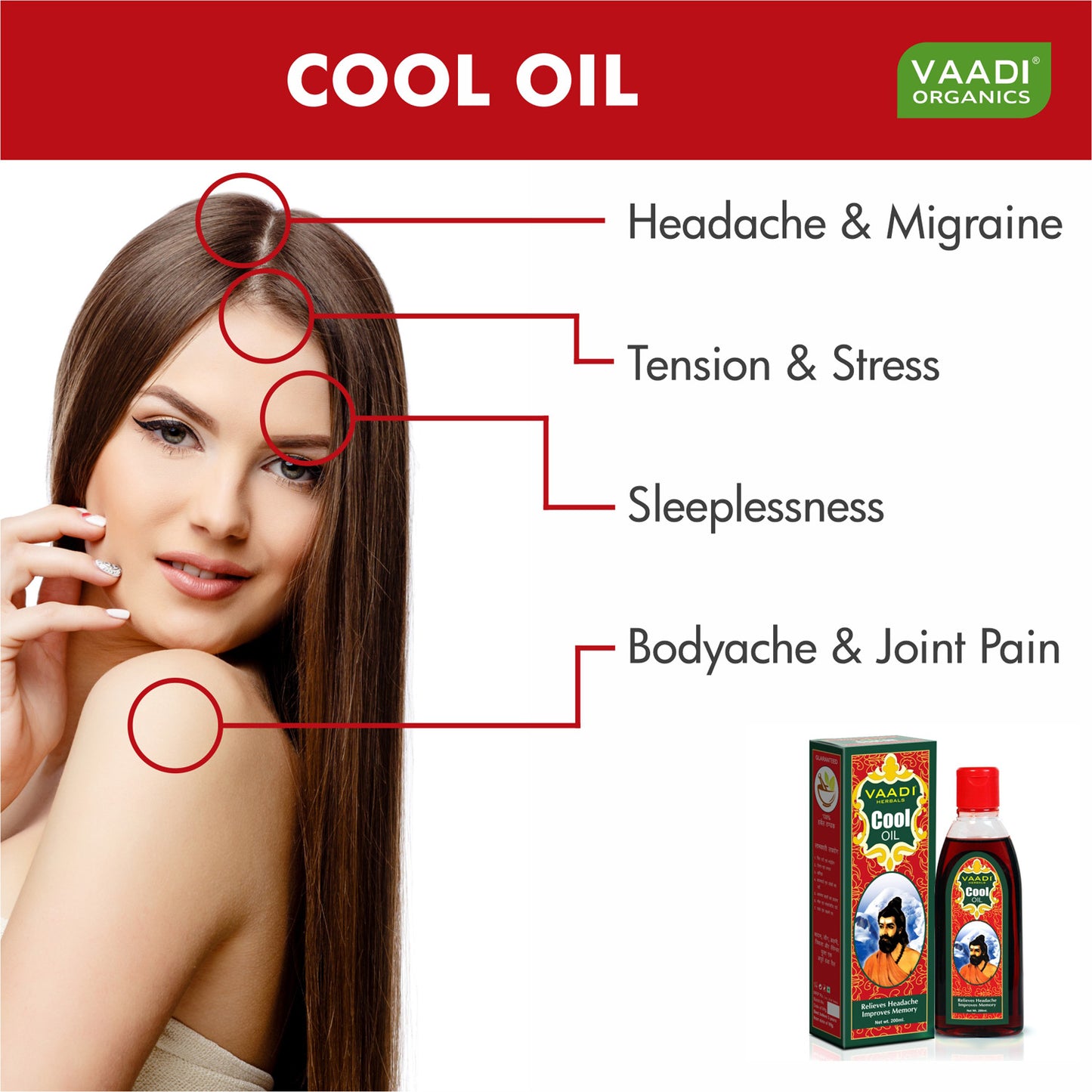 Organic Triphla Almond Cool Oil - Relieves Headache & Muscle Pain - Prevents Hairfall - Strengthens Hair and Body (200ml/7 fl oz) (Buy 1 Get 1 Free)