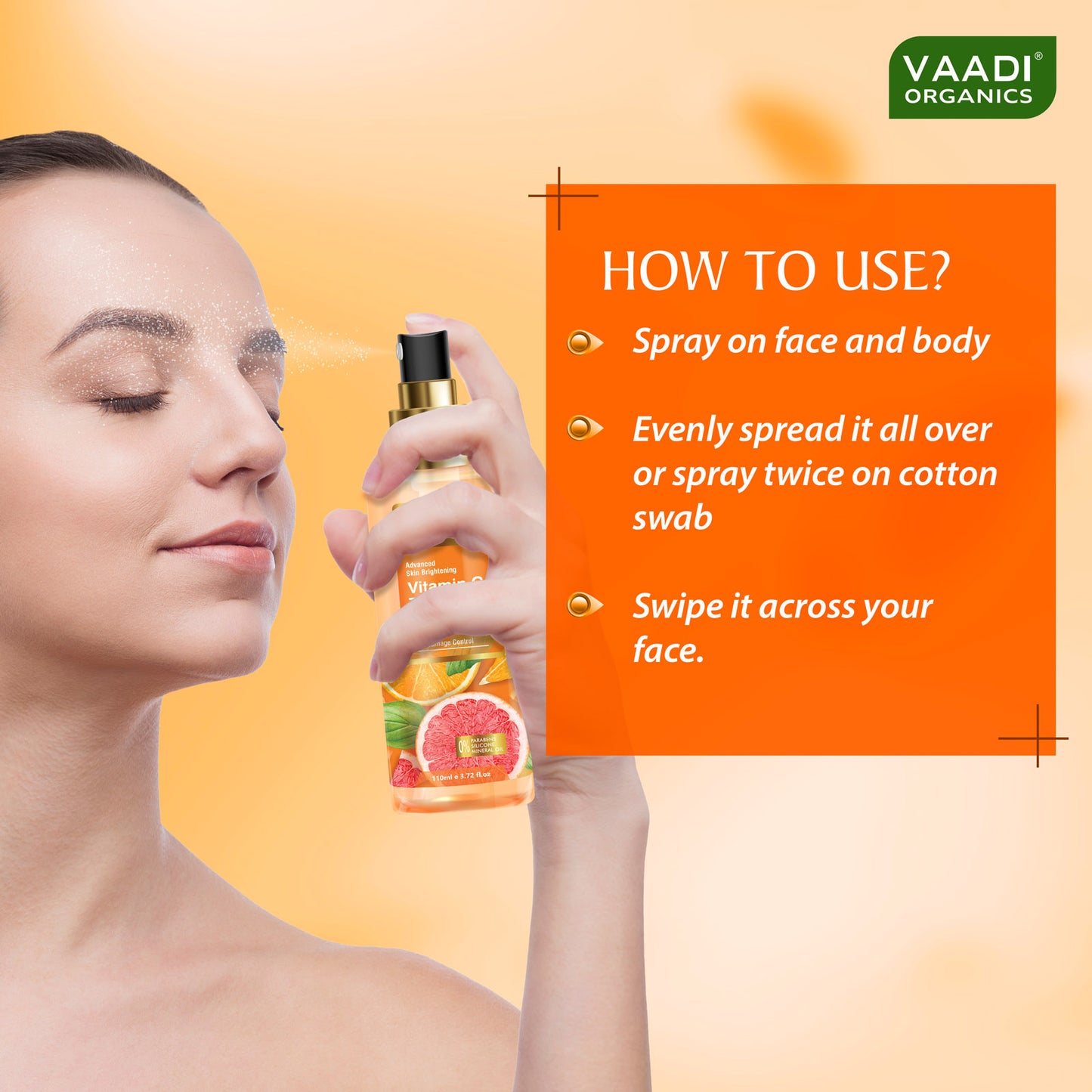 Organic Vitamin C Toner With Niacinamide & Witch Hazel Dark Spot & Skin Damage Control ( 110ml / 4 fl oz)