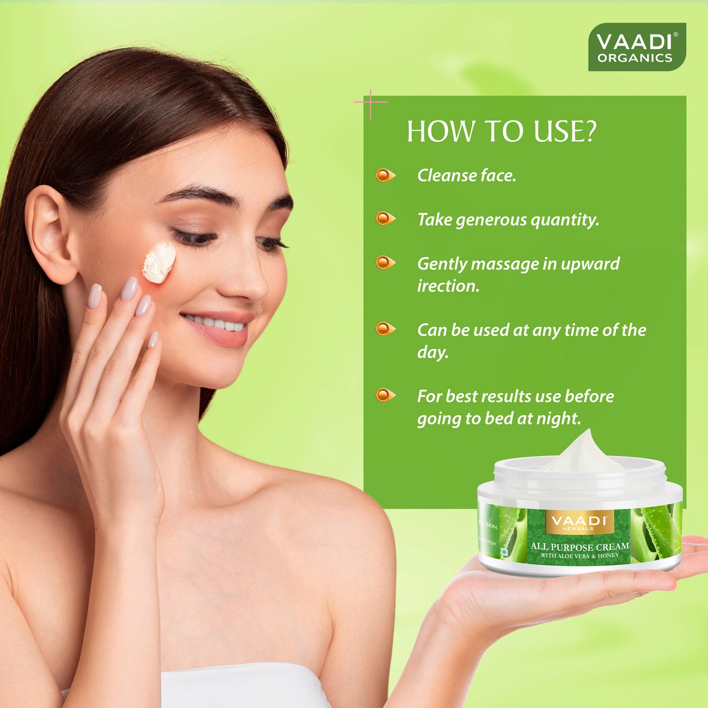 Organic All Purpose Cream with Aloe Vera, Honey & Manjistha - Lightens Pigmentation - Improves Complexion (150 gms/ 5.3 oz)