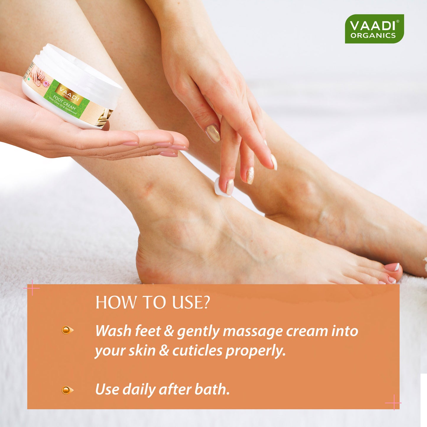 Organic Foot Cream with Clove & Sandalwood Oil - Softens Dry & Cracked Feet - Deep Moisturises (3 x 30 gms / 1.1 oz)