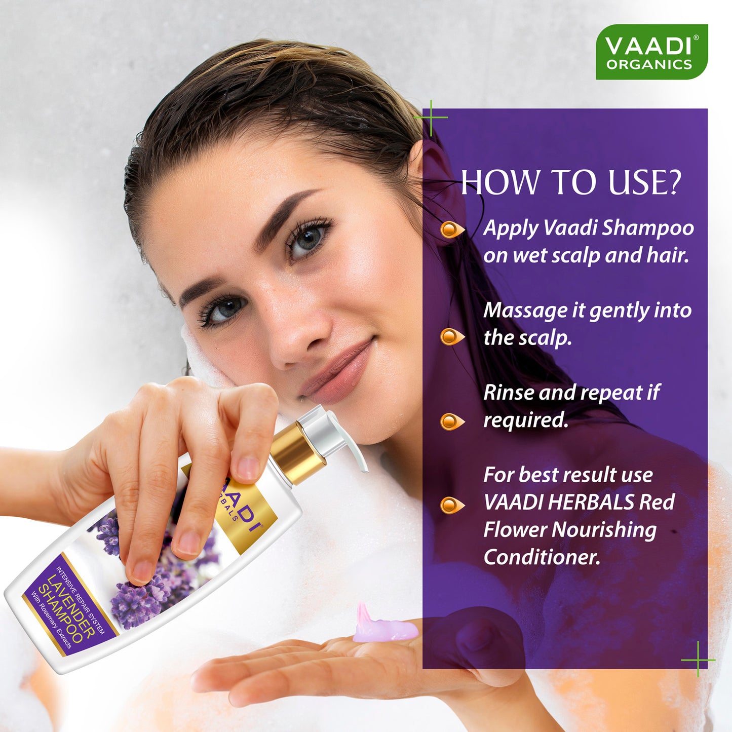 Intensive Repair Organic Lavender Shampoo with Rosemary Extract - Ultra Nutrient Rich Corn Rose Conditioner ( 2 x 350 ml/ 12 fl oz)