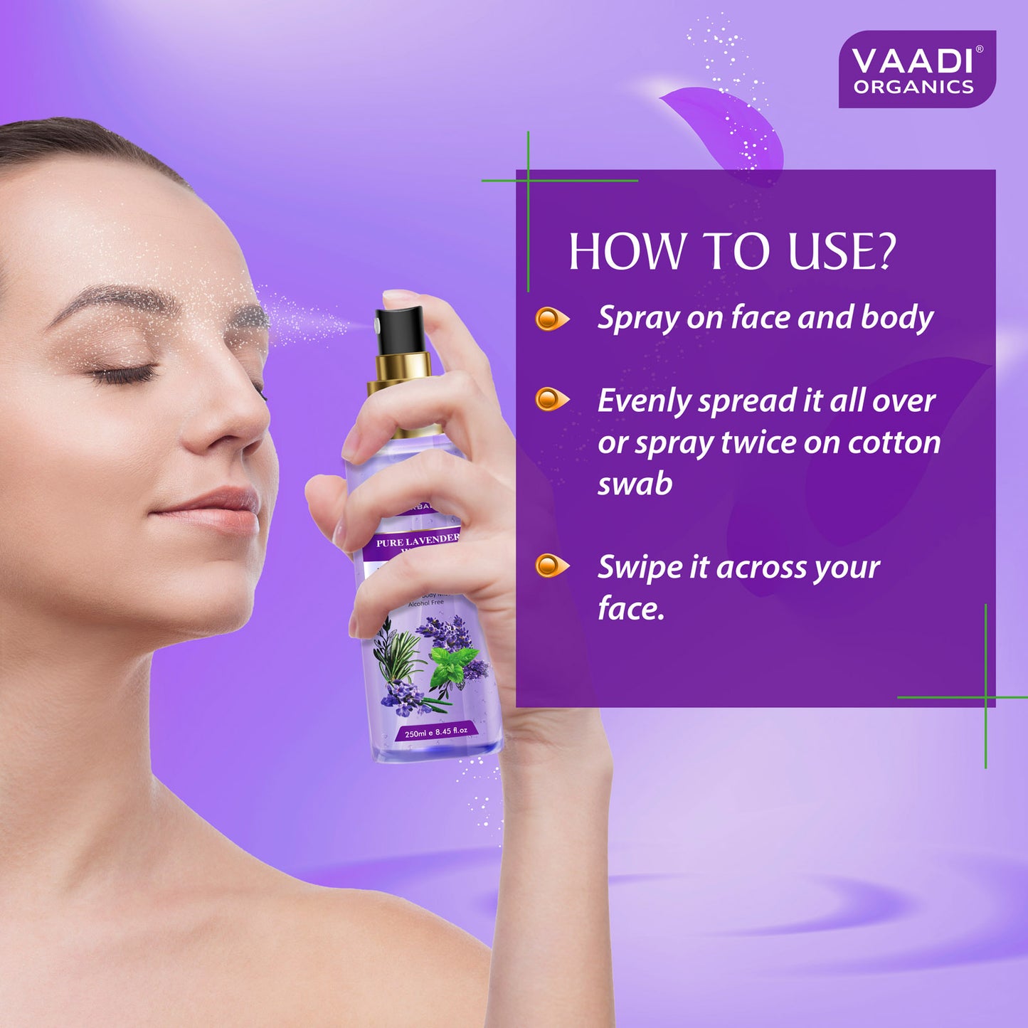 Lavender Water -100% Natural & Pure Skin Toner (250 ml / 8.5 fl oz )