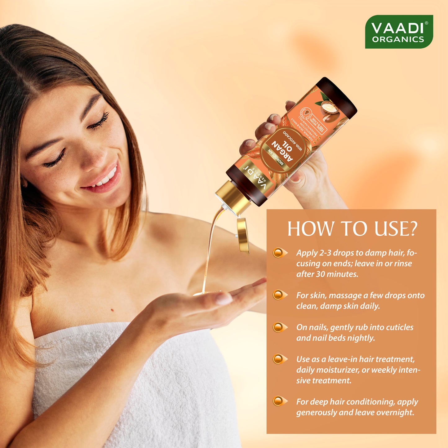Cold Pressed Morrocon Argan Oil with Avocado- For Hair, Skin & Nails- Promotes Hair Growth- Skin Moisturisation-Healthy Nail Growth - UV Protection- (120 ml / 4.05 oz)