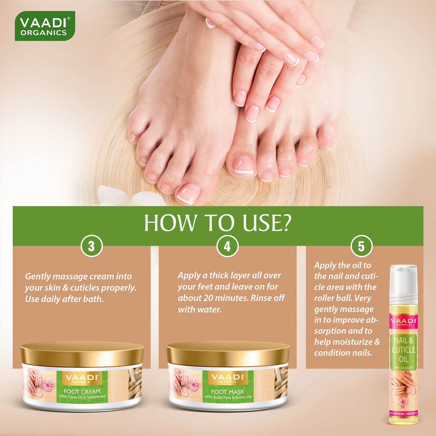 Organic Pedicure Manicure Spa Kit with Grapeseed Extract & Fenugreek - Deep Moisturises Skin - Repairs Damaged Skin - Removes Dead Skin (640 gms / 22.6 fl oz)