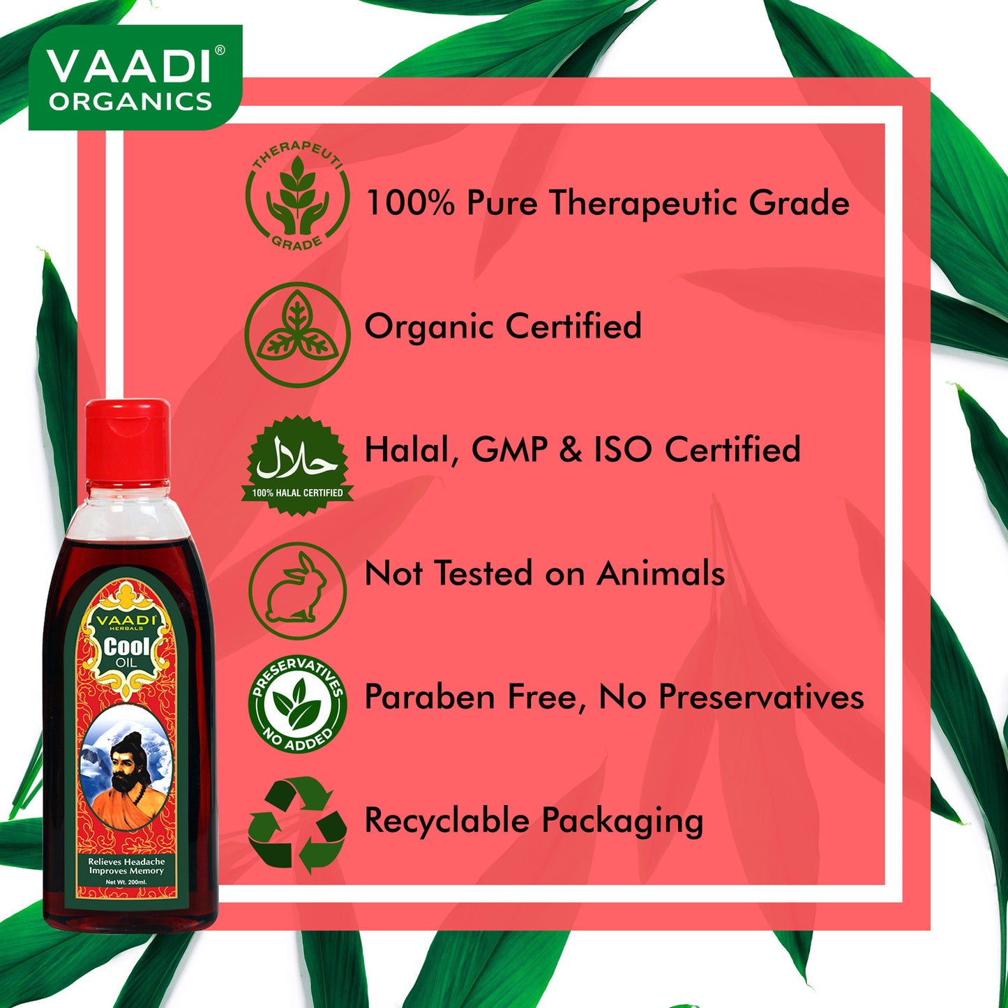 Organic Triphla Almond Cool Oil - Relieves Headache & Muscle Pain - Prevents Hairfall - Strengthens Hair and Body (200ml/7 fl oz) (Buy 1 Get 1 Free)