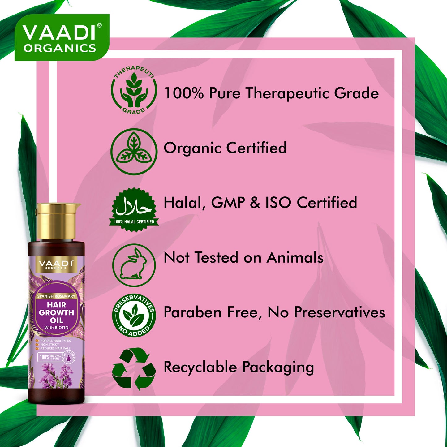 Spanish Rosemary Hair Growth Oil with Biotin-Promotes Hair Growth- Reduces Hair Fall-Strong Hair- Prevents Dandruff- For All Hair Types- (120 ml / 4.05 oz)