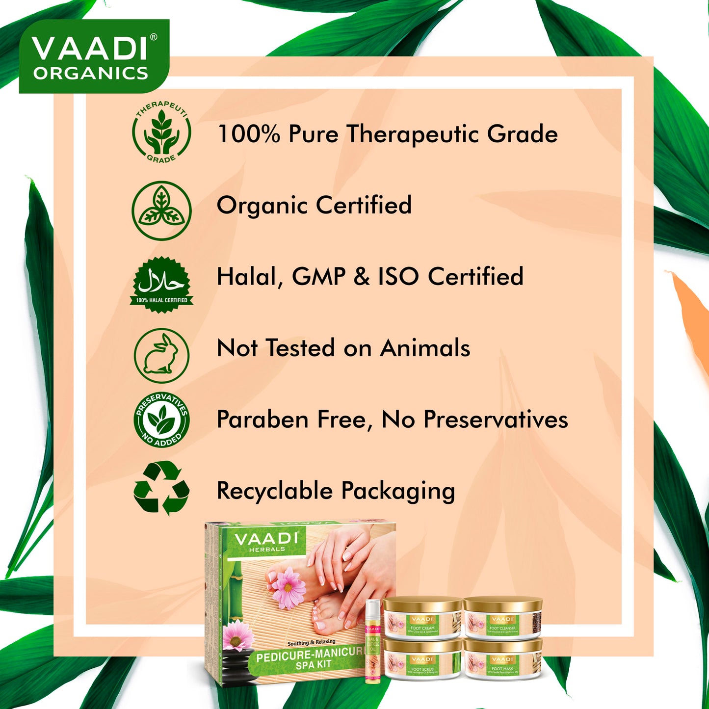 Organic Pedicure Manicure Spa Kit with Grapeseed Extract & Fenugreek - Deep Moisturises Skin - Repairs Damaged Skin - Removes Dead Skin (640 gms / 22.6 fl oz)