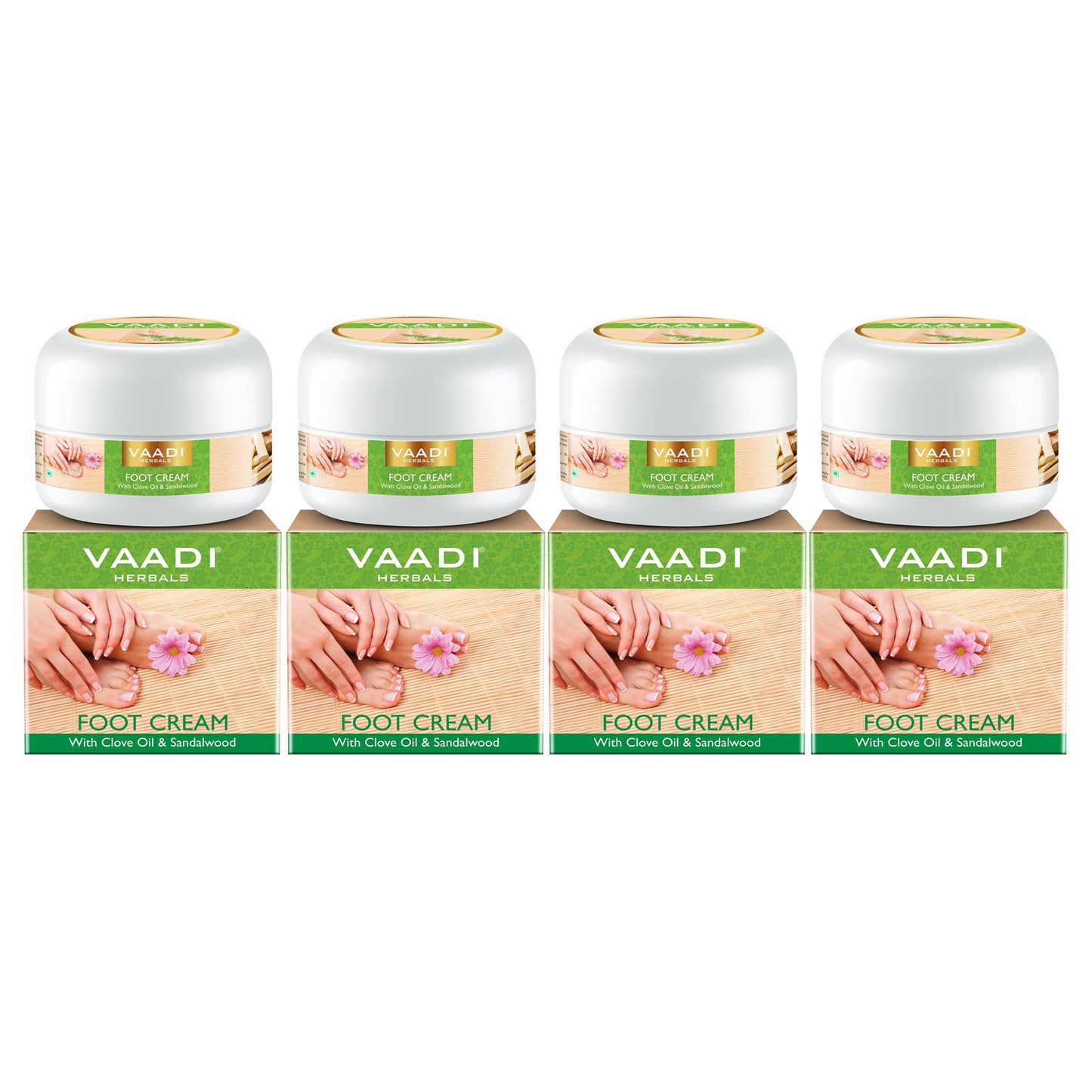 Organic Foot Cream with Clove & Sandalwood Oil - Softens Dry & Cracked Feet - Deep Moisturises (4 x 30 gms / 1.1 oz)
