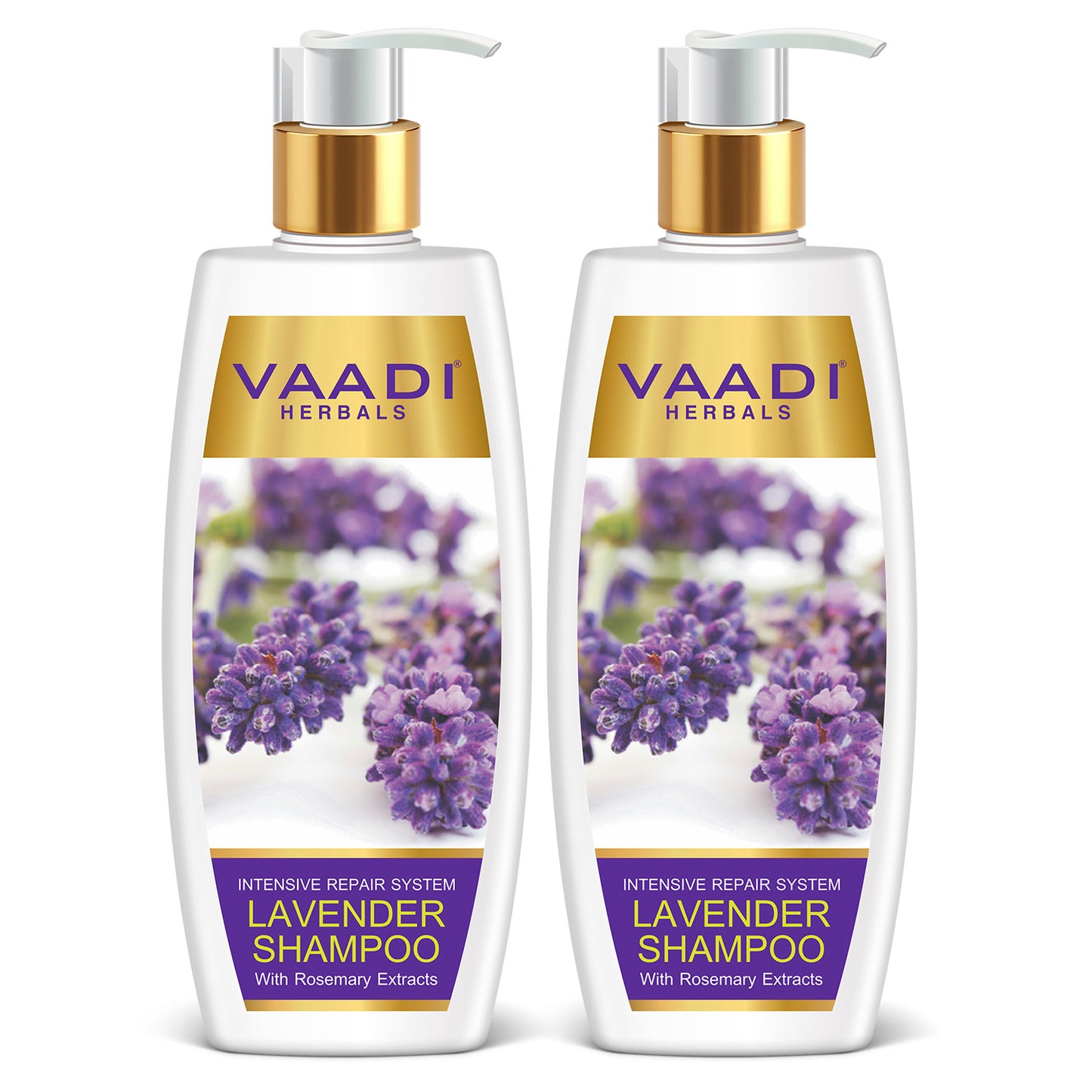 Intensive Repair Organic Lavender Shampoo with Rosemary Extract- Improves Hair Growth - Ultra Nourishing (2 x 350 ml/ 12 fl oz)