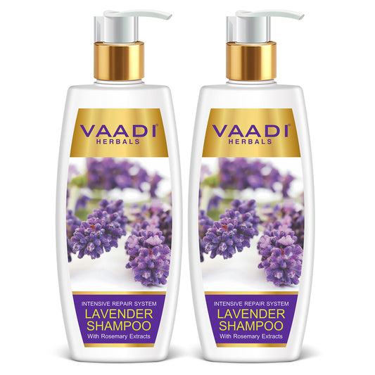 Intensive Repair Organic Lavender Shampoo with Rosemary Extract- Improves Hair Growth - Ultra Nourishing (2 x 350 ml/ 12 fl oz)