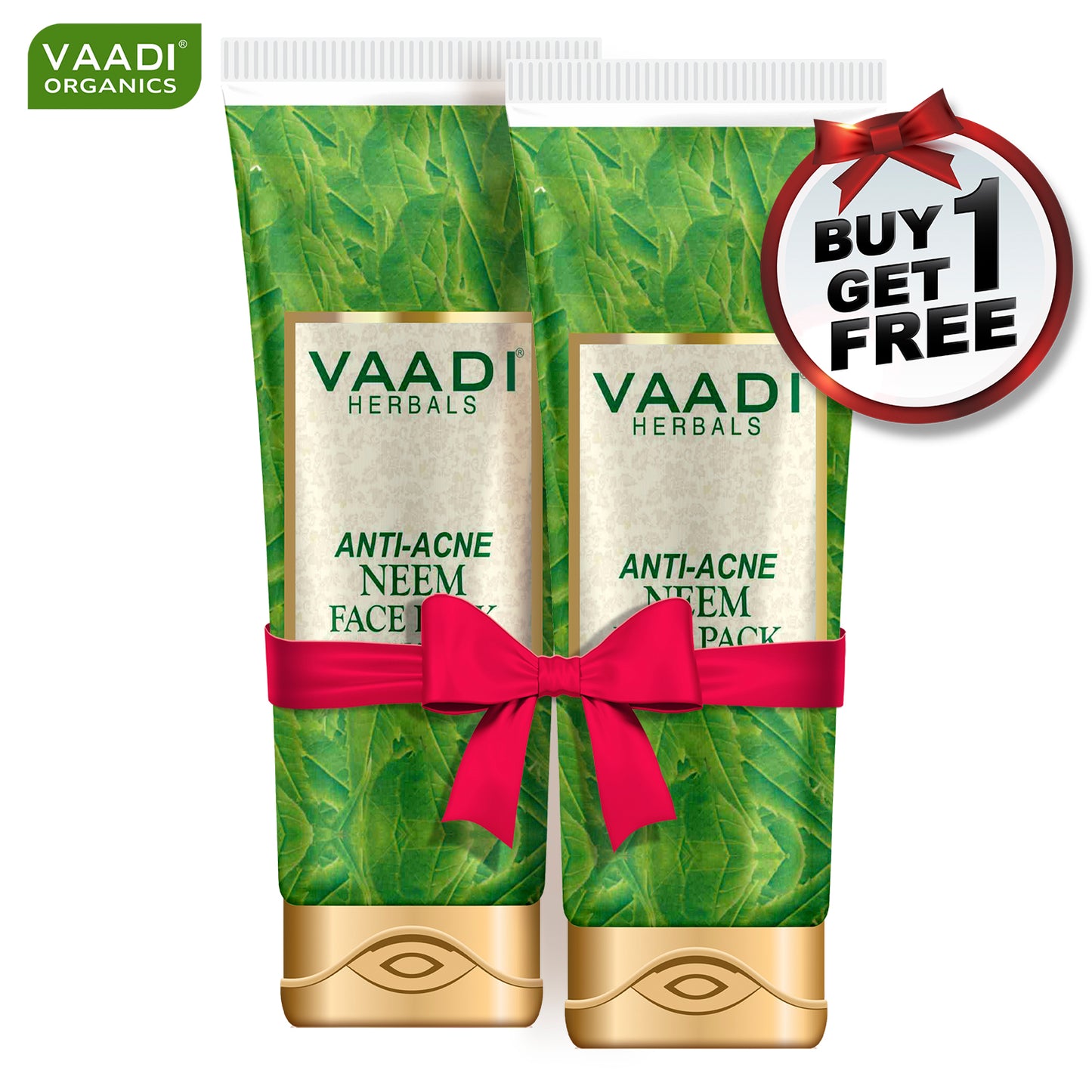 Organic Neem Face Pack with Clove & Turmeric - Removes Acne and Pigmentation Marks - Clears Impurities and Soothes Skin (120 gms / 4.3 oz) (Buy 1 Get 1 Free)