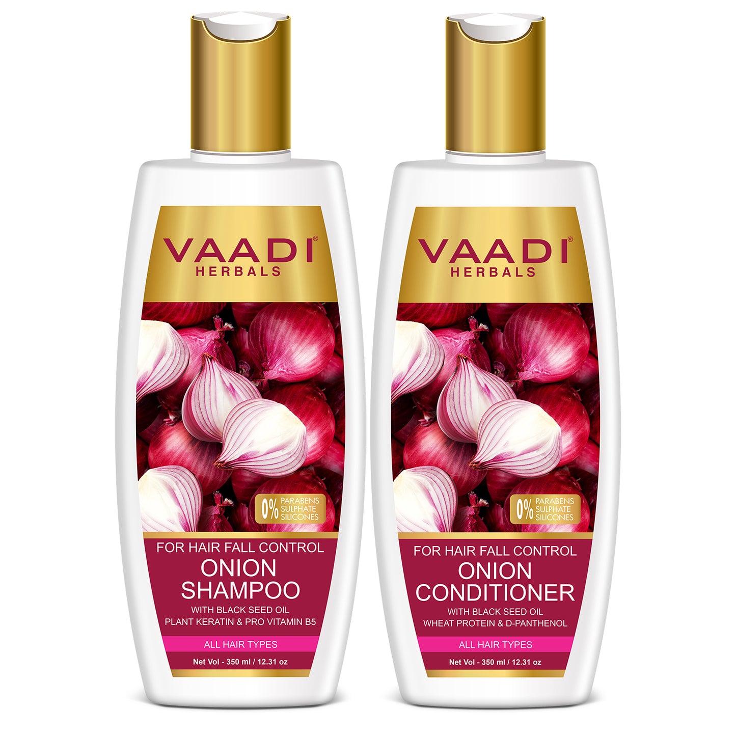 Hair-Fall Control Organic Onion Shampoo With Organic Onion Conditioner (2 x 350ml / 12 fl oz)