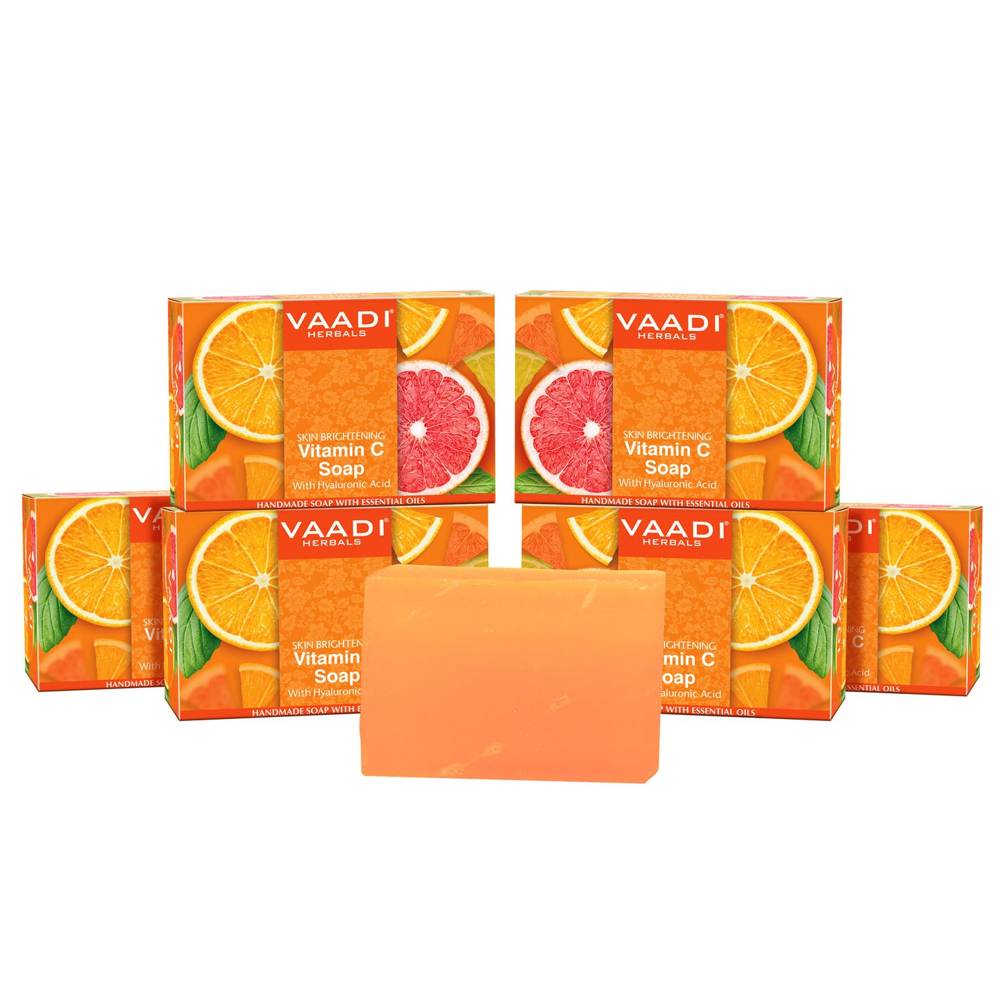 Organic Vitamin C Soap with Hyaluronic Acid (6 x 75 gms / 2.7 oz)