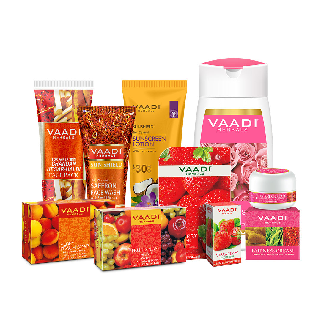 Organic Skin Brightening Set - Get Visibly Fair Skin. Removes Blemishes, Pigmentation & Spots