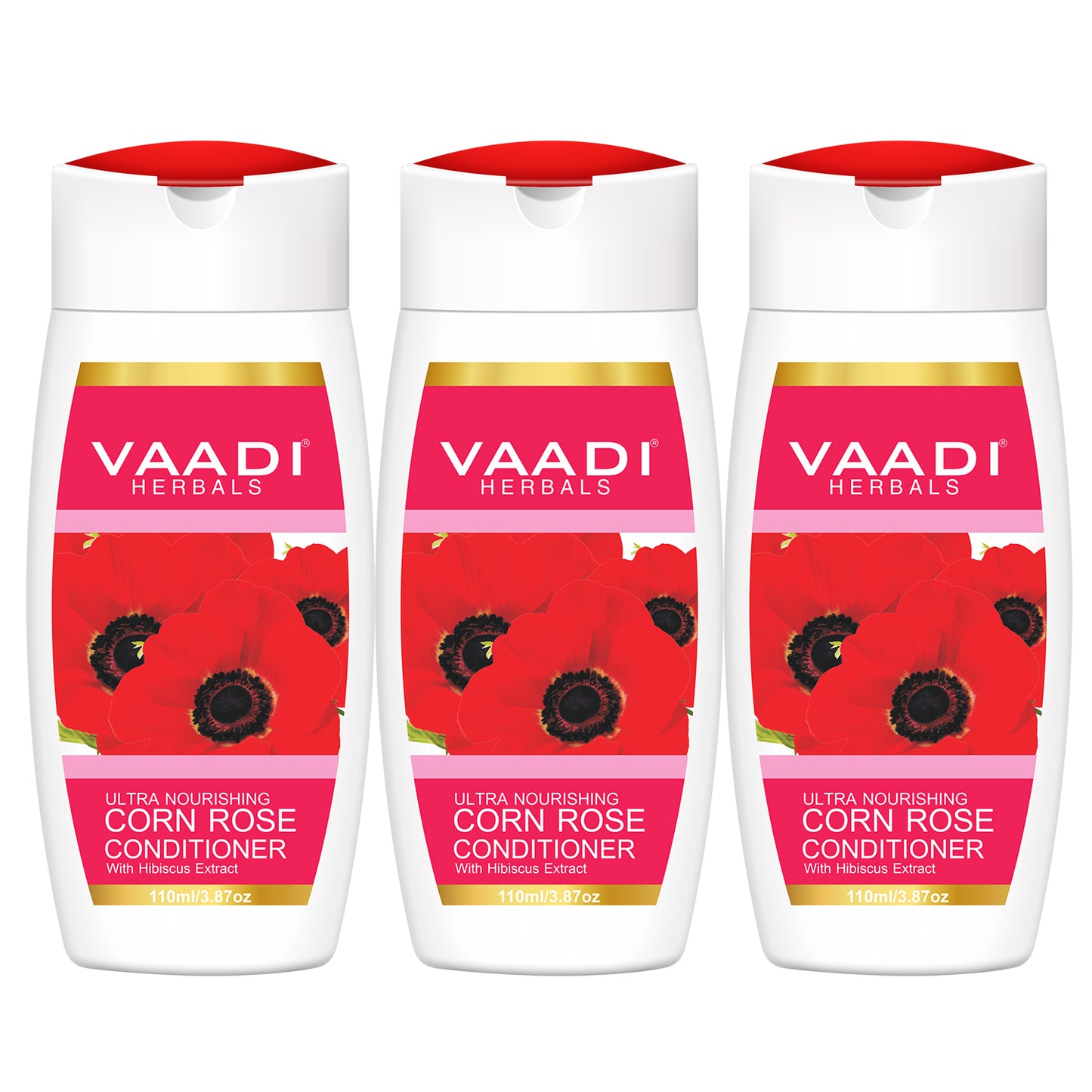 Ultra Nutrient Organic Rich Corn Rose Conditioner with Hibiscus Extract- Conditions & Softens Hair ( 3 x 110ml / 4 fl oz)