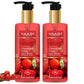 Skin Exfoliating Organic Strawberry Scrub Face Wash with Mulberry Extract- Removes Dead Skin - Deeply Nourishes Skin ( 2 x 250 ml/8.45 fl oz)