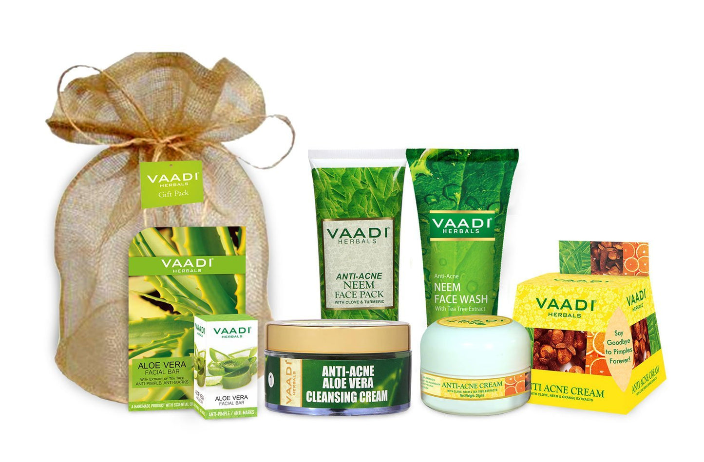 Acne Treatment Set - Organic Aloe Vera - Removes Acne & Pimple Marks (285 gms / 10 oz)