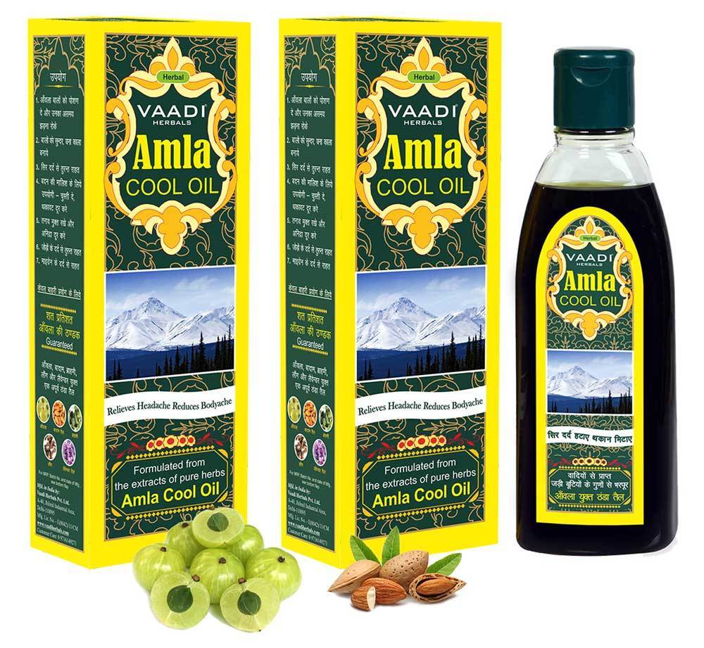 Organic Brahmi Amla Cool Oil - Strengthens and Nourishes Hair - Relieves Stress - Promotes Sound Sleep (2 x 200ml/7 fl oz)