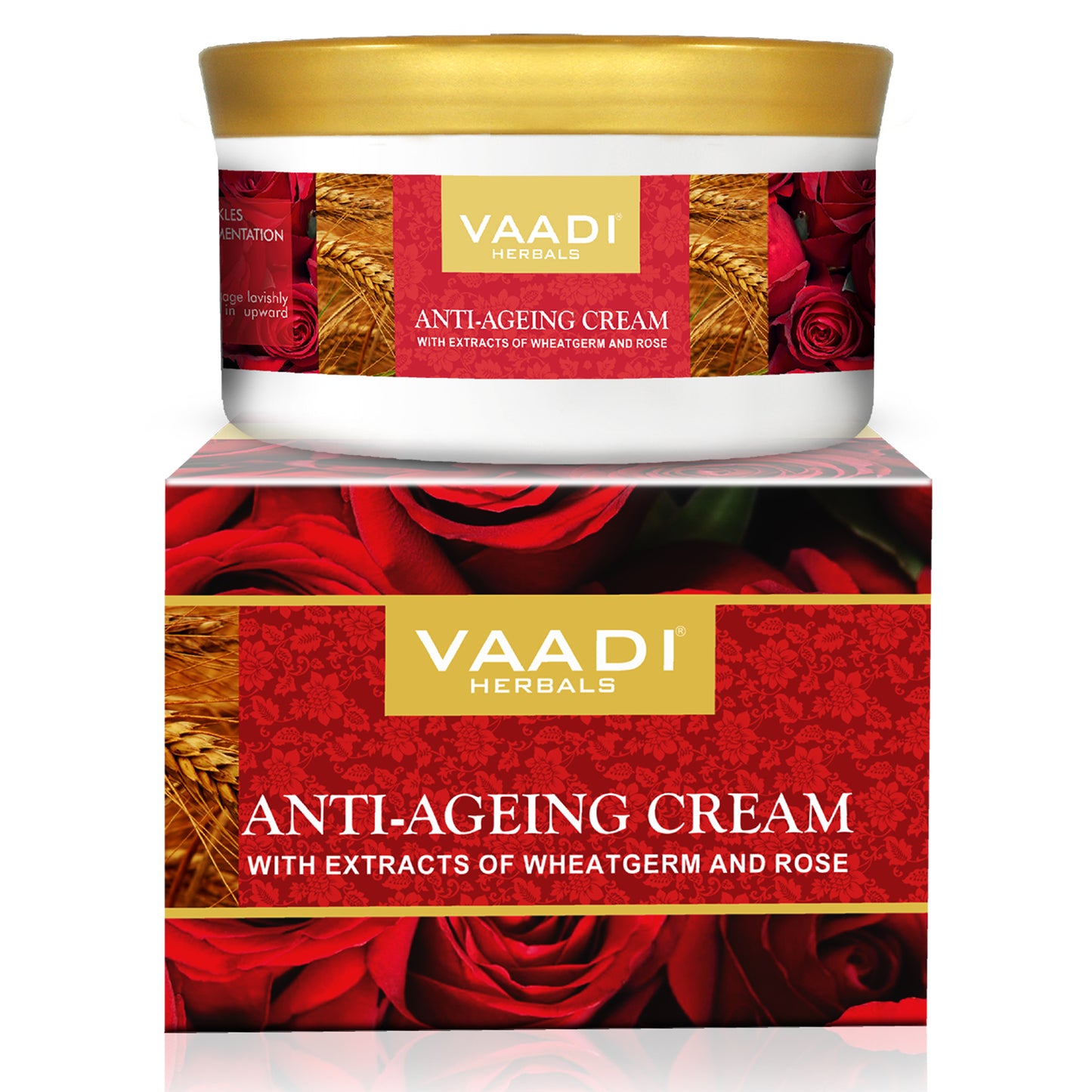 Organic Anti Ageing Cream with Almond, Wheatgerm - Boosts Collagen & Delays Wrinkles - Keeps Skin Soft & Youthful (150 gms / 5.3 oz)