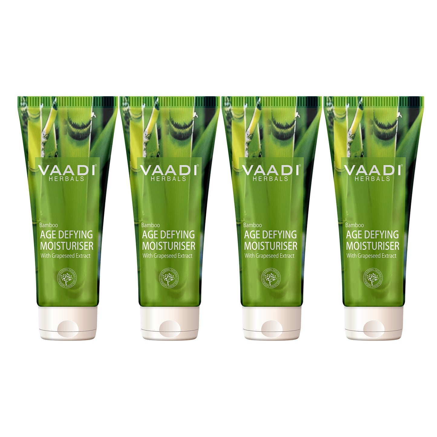 Organic Bamboo Age Defying Moisturiser with Grapeseed Extract - Anti Oxidant Rich - Keeps Skin Firm - Delays Wrinkles (4 x 60 ml/ 2.1 fl oz)