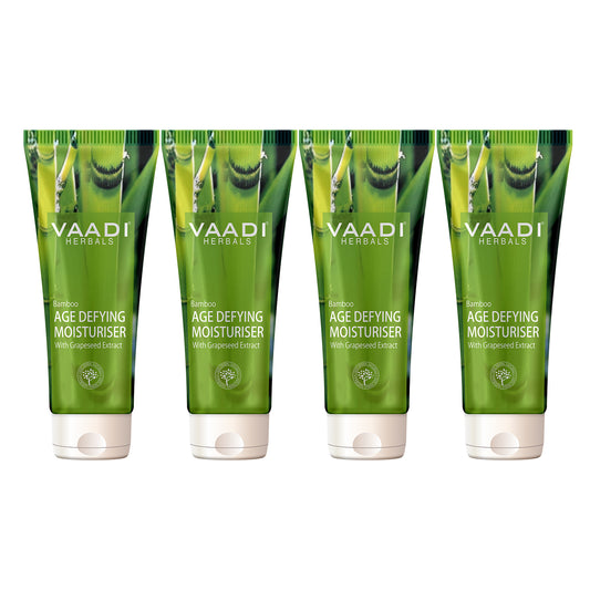 Organic Bamboo Age Defying Moisturiser with Grapeseed Extract - Anti Oxidant Rich - Keeps Skin Firm - Delays Wrinkles (4 x 60 ml/ 2.1 fl oz)
