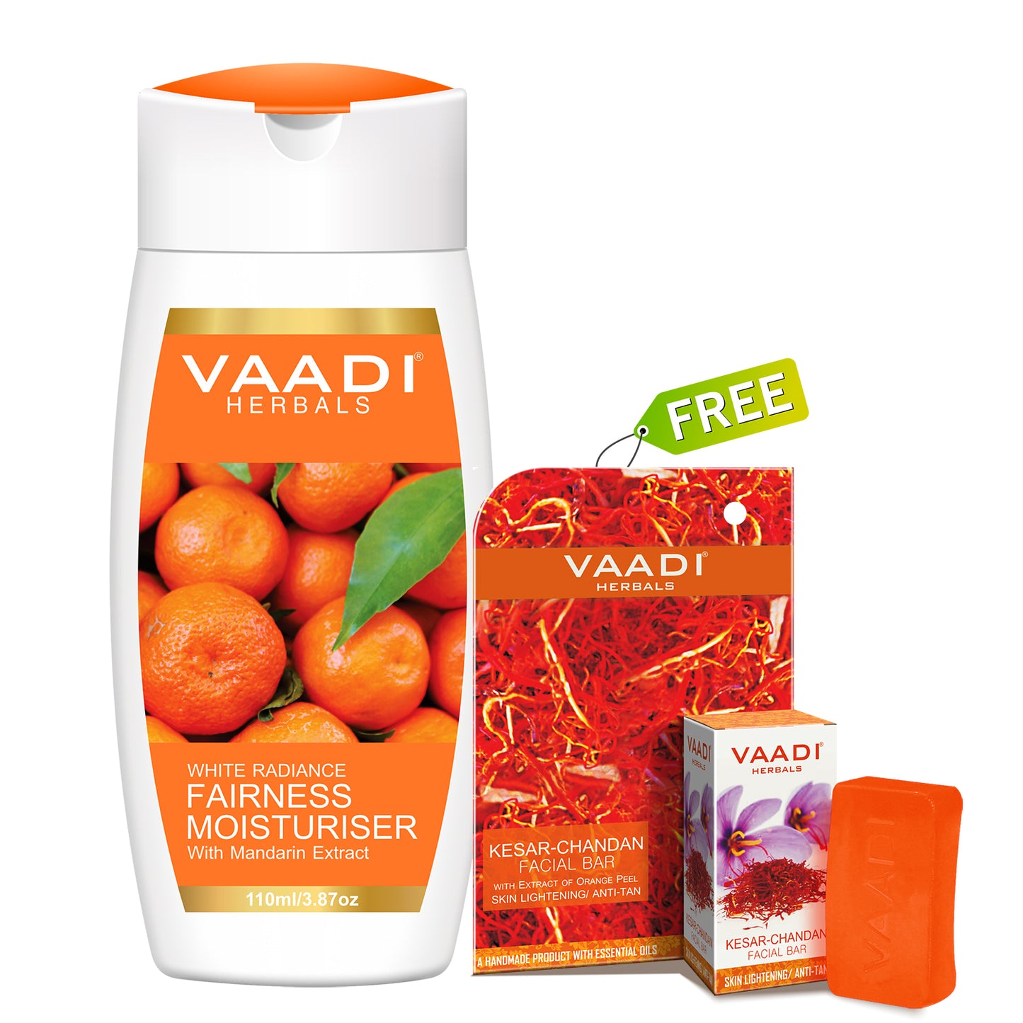 Organic Fairness Moisturiser (110 ml) with free Organic Saffron Facial Bar (25 gms)