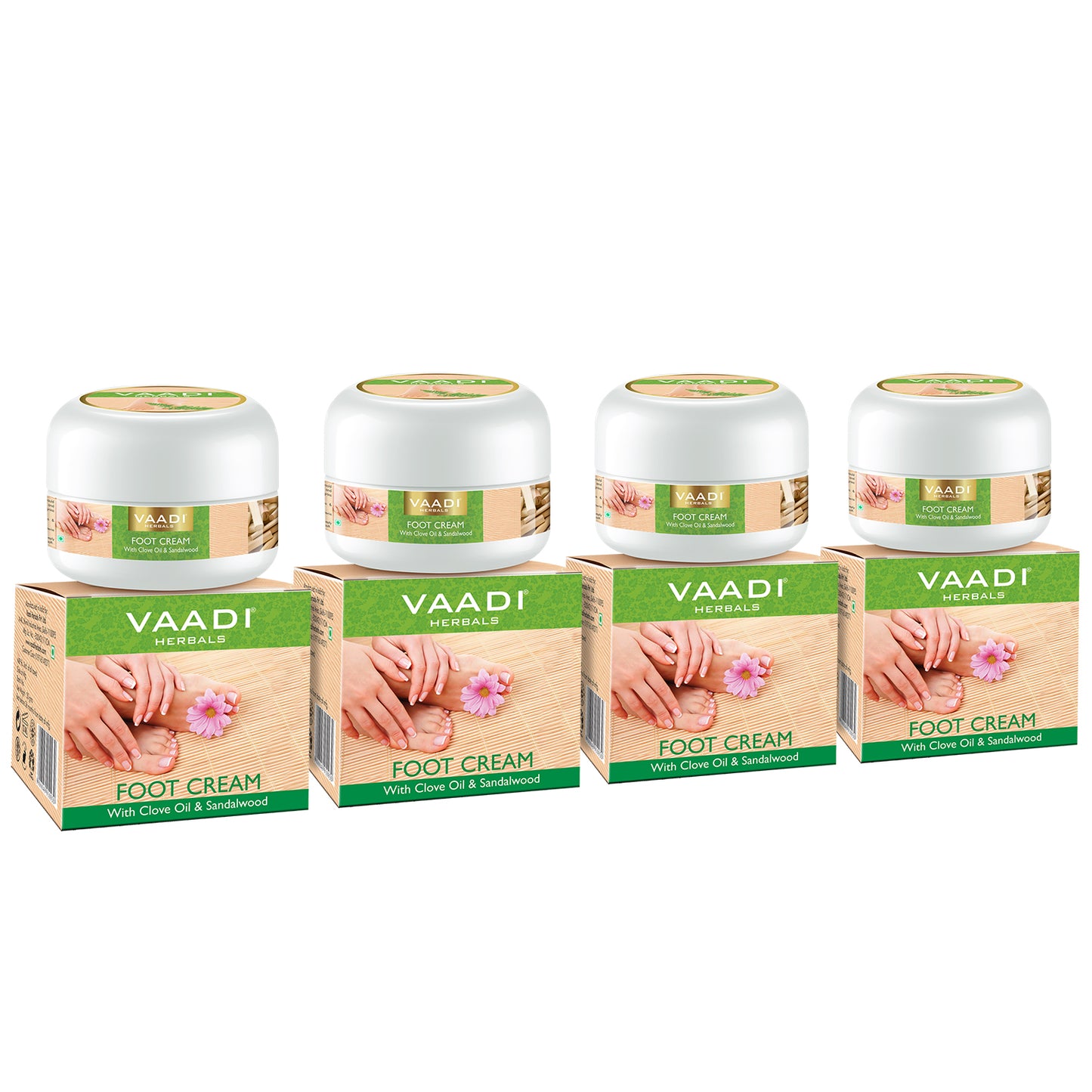 Organic Foot Cream with Clove & Sandalwood Oil - Softens Dry & Cracked Feet - Deep Moisturises (4 x 30 gms / 1.1 oz)