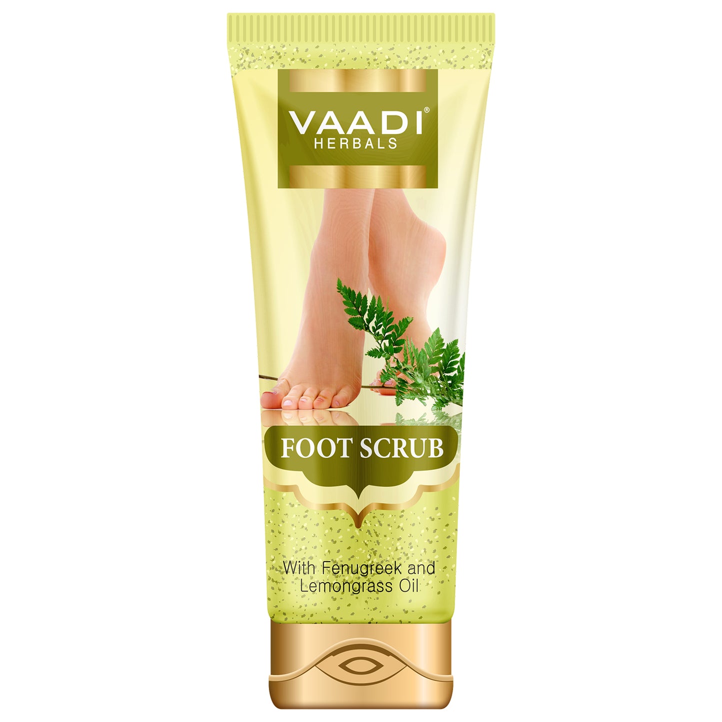 Organic Foot Scrub with Fenugreek & Lemongrass Oil - Therapeutic Exfoliates - Rejuvenates Damaged Skin - Softens Skin (110 gms / 4 oz)