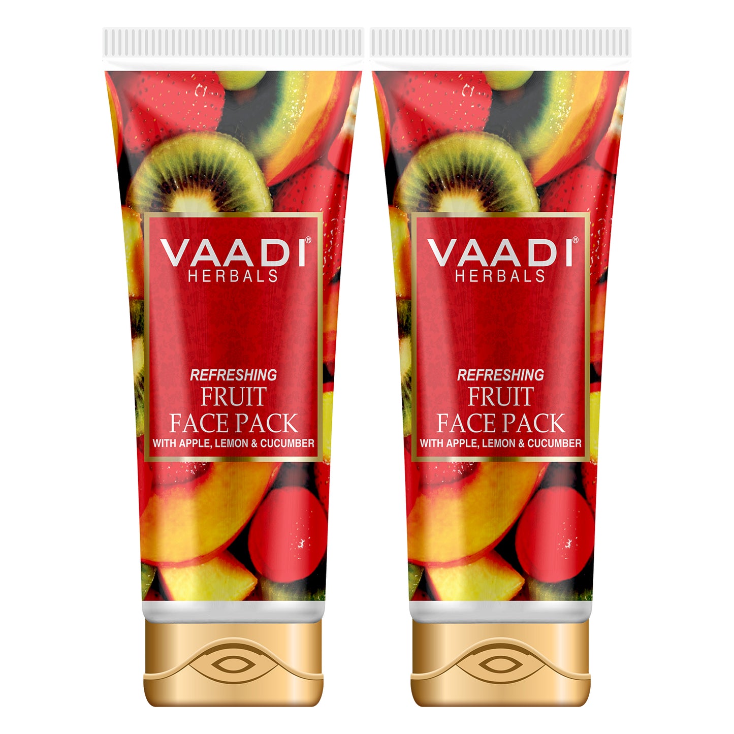 Refreshing Organic Fruit Face Pack with Apple, Lemon & Cucumber - Protects & Revitalizes Skin (2 x 120 gms/ 4.3 oz)