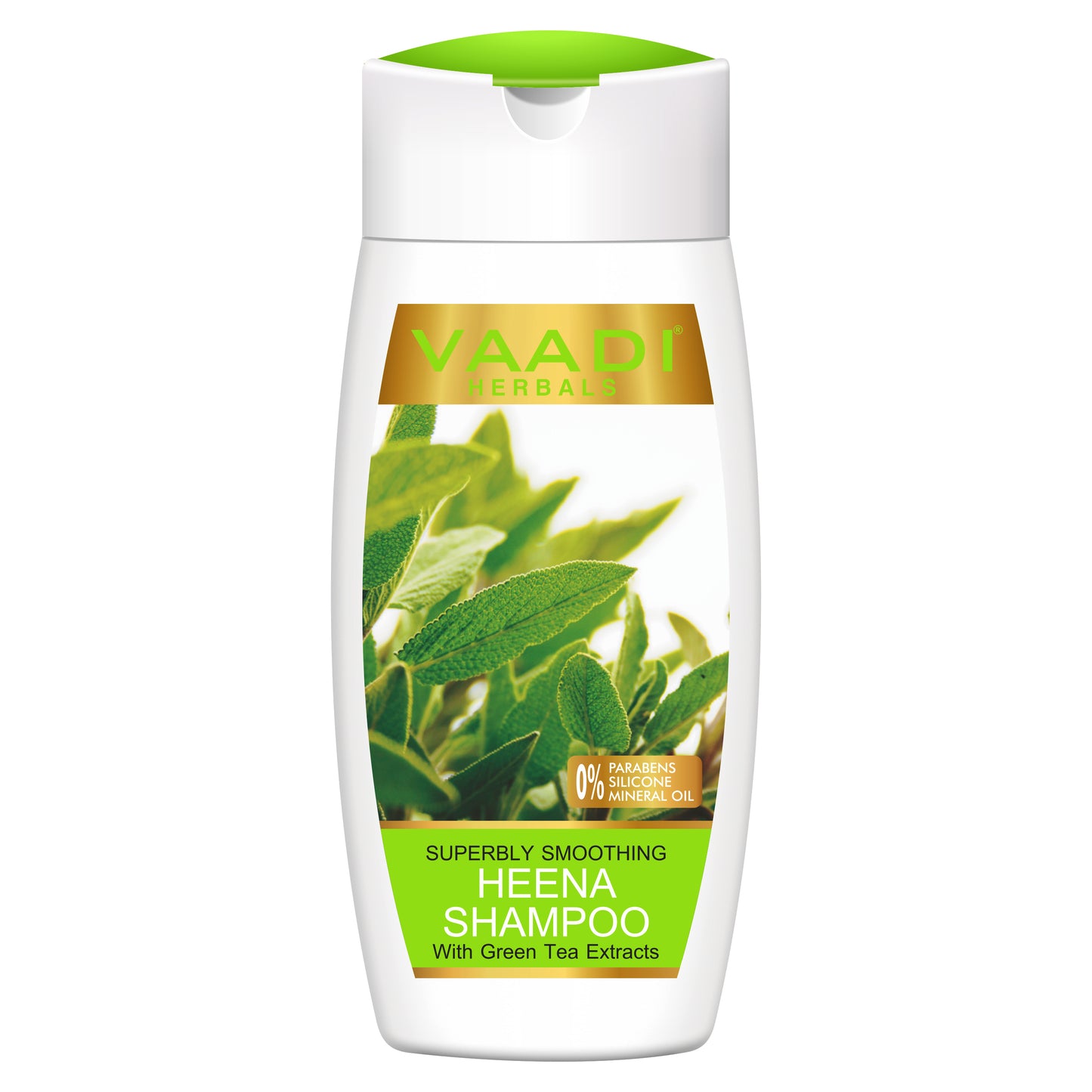 Superbly Smoothing Organic Heena Shampoo with Green Tea Extract - Controls Dry Frizzy Hair - Strengthens Hair (110 ml/4 fl oz)