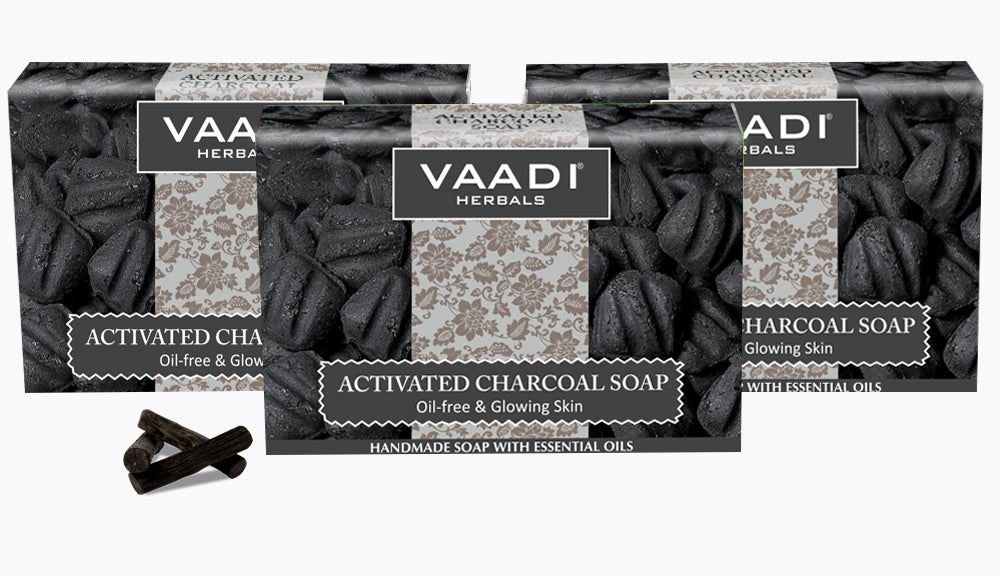 Activated Charcoal Soap - Detoxifies Skin - Brighten The Skin Tone  (3 x 75 gms / 2.7 oz)