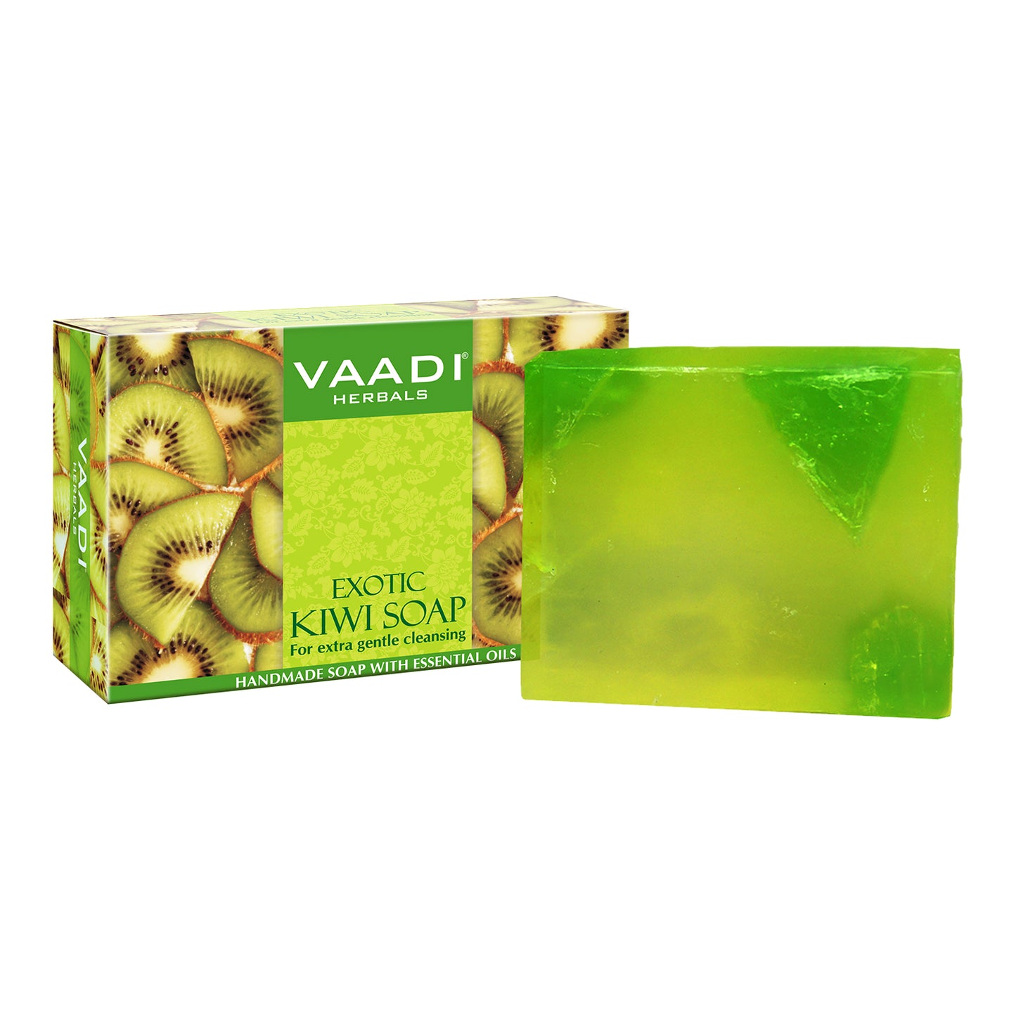 Exotic Organic Kiwi Soap with Green Apple Extract - Gently Clears Skin- Makes Skin Glowing (75 gms / 2.7 oz)