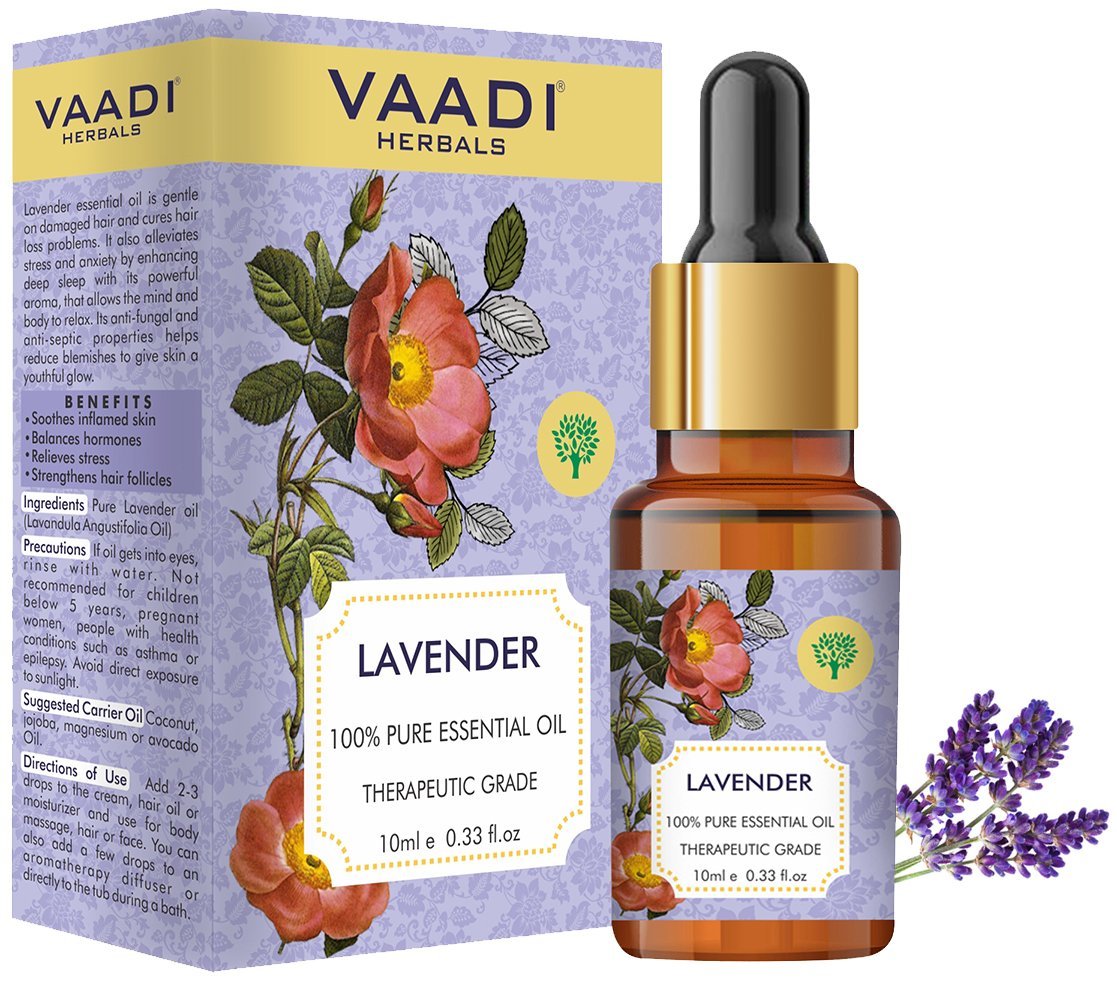 Organic Lavender Essential Oil - Prevents Hairfall, Relieves Stress, Soothes Skin - 100% Pure Therapeutic Grade (10 ml/ 0.33 oz)