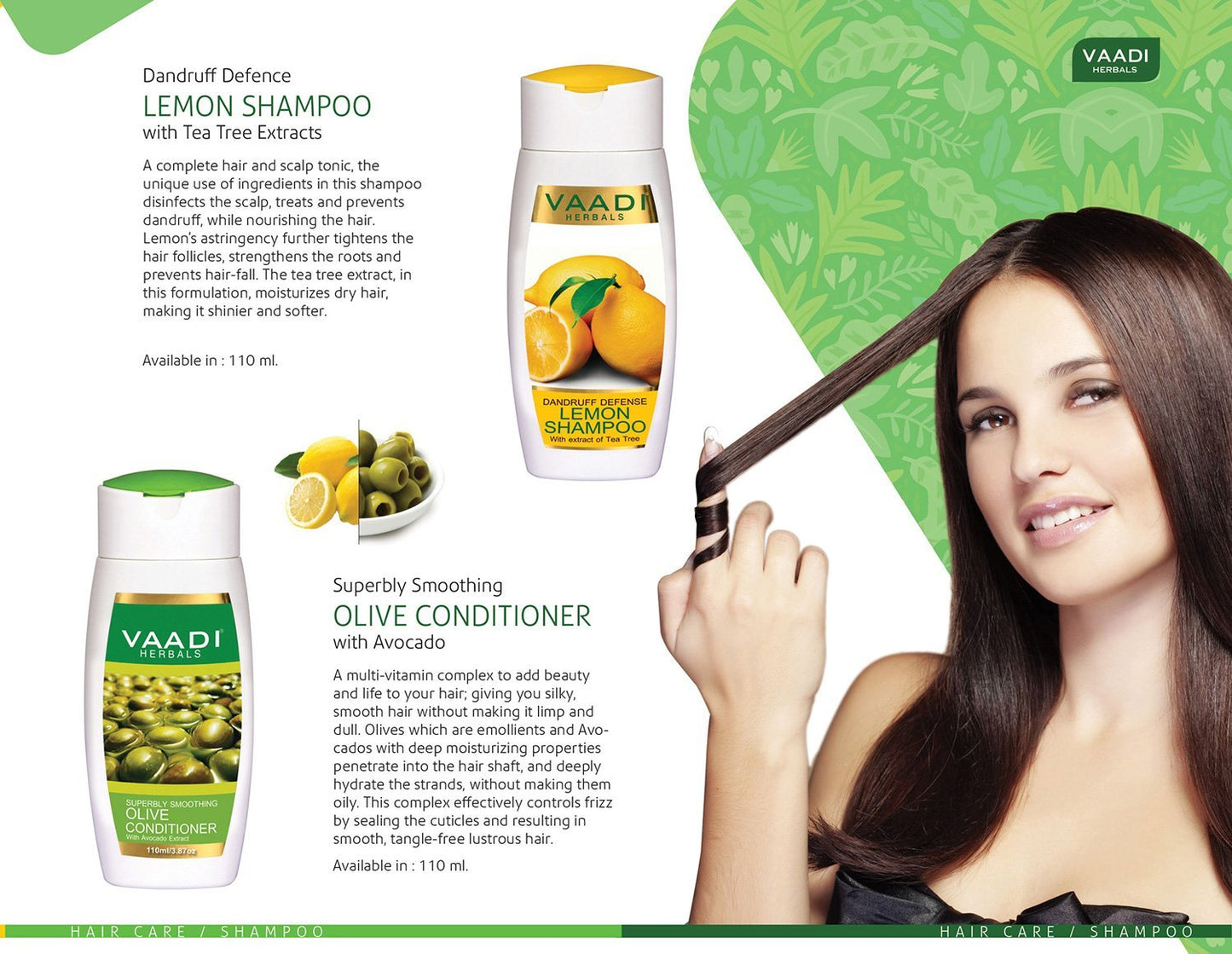 Dandruff Defense Organic Lemon Shampoo with Tea Tree Extract - Multi Vitamin Rich Olive Conditioner with Avocado Extract (2 x 110 ml/ 4 fl oz)