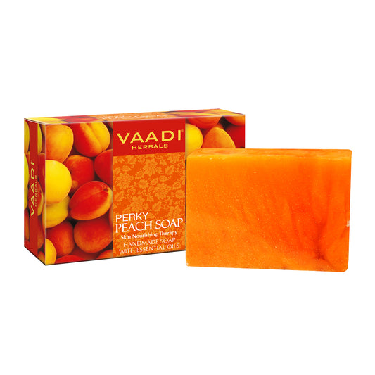 Organic Perky Peach Soap with Almond Oil - Skin Nourishing - Rehydrates (75 gms / 2.7 oz)