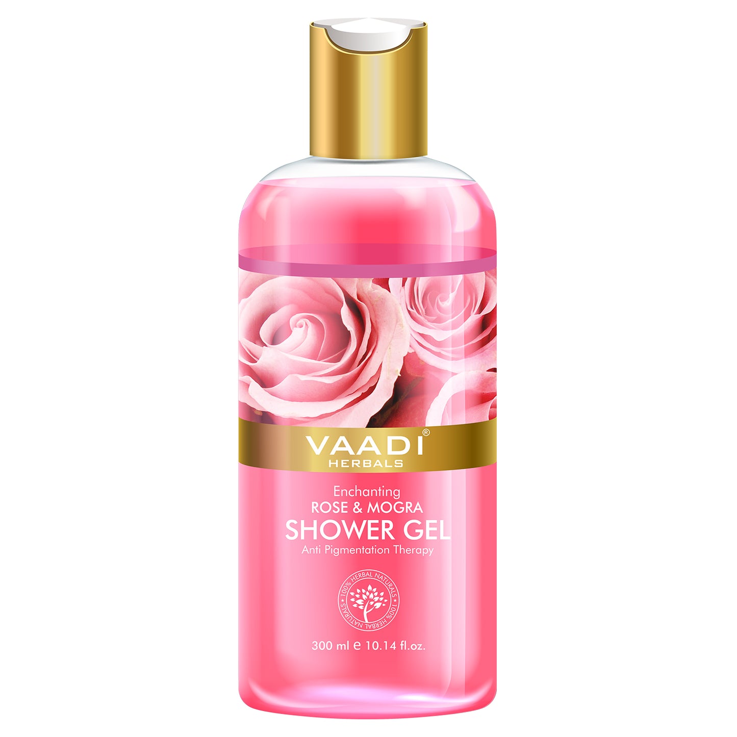 Enchanting Organic Rose & Mogra Shower Gel - Skin Brightening Therapy - Lightens Spots & Patches (300 ml / 10.2 fl oz)