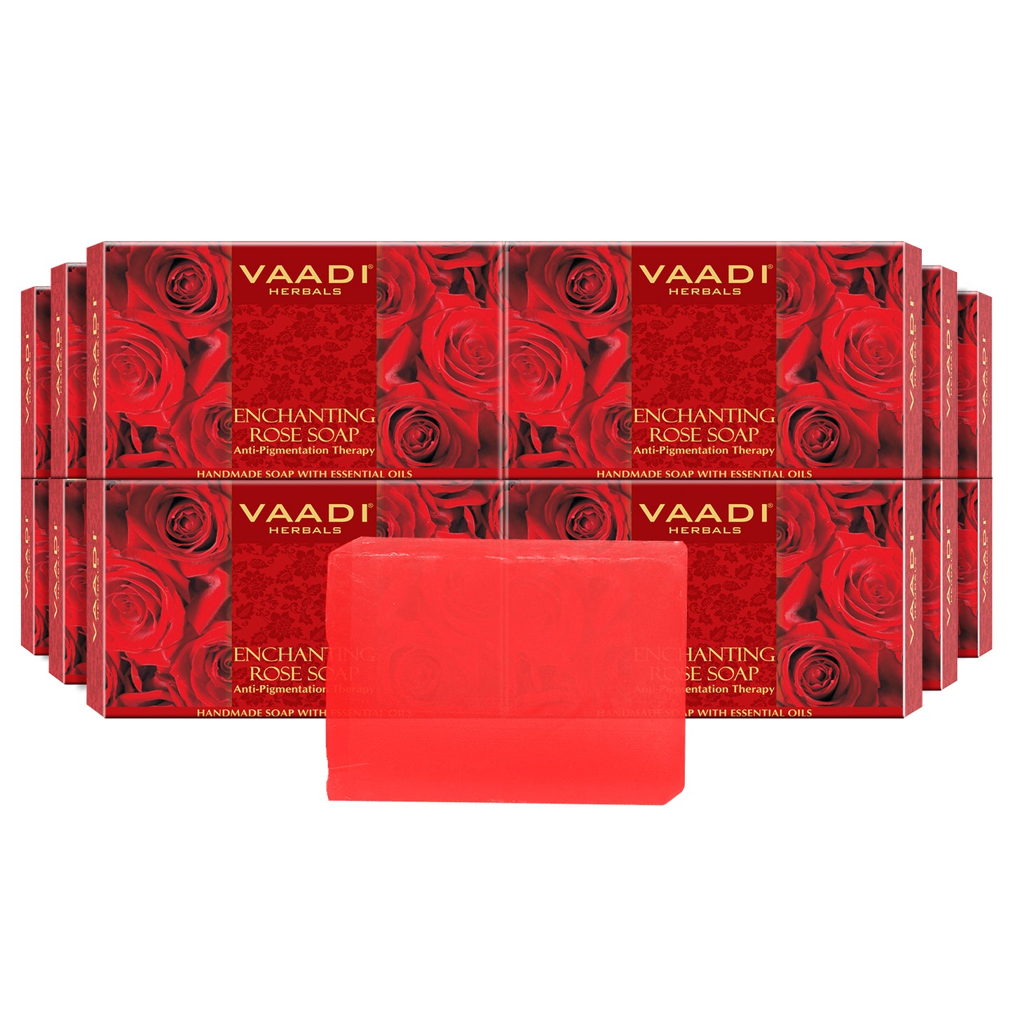 Enchanting Organic Rose Soap with Mulberry Extract - Anti Pigmentation Therapy - Lightens Dark Spots & Patches (12 x 75 gms / 2.7 oz)