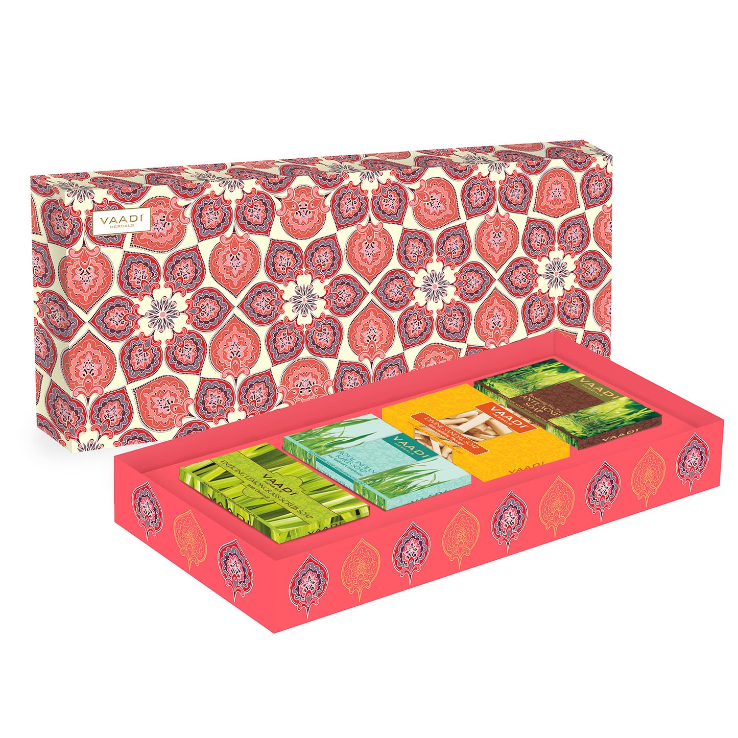 Royal Indian Herb Collection - 4 Premium Herbal Handmade Organic Soap Gift Box - Natural Skin Cleansing Bars for All Skin Types