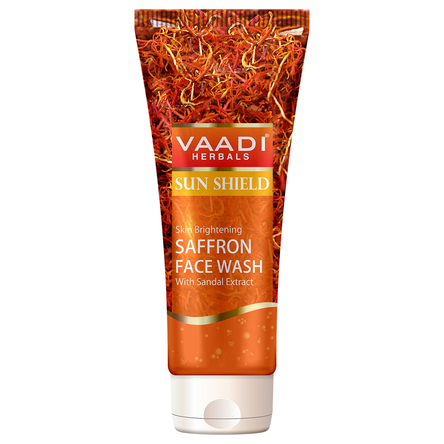 Skin Whitening Organic Saffron Face Wash with Sandalwood - Protects Skin from Sun - Lightens Pigmentation (60 ml/2.1 fl oz)
