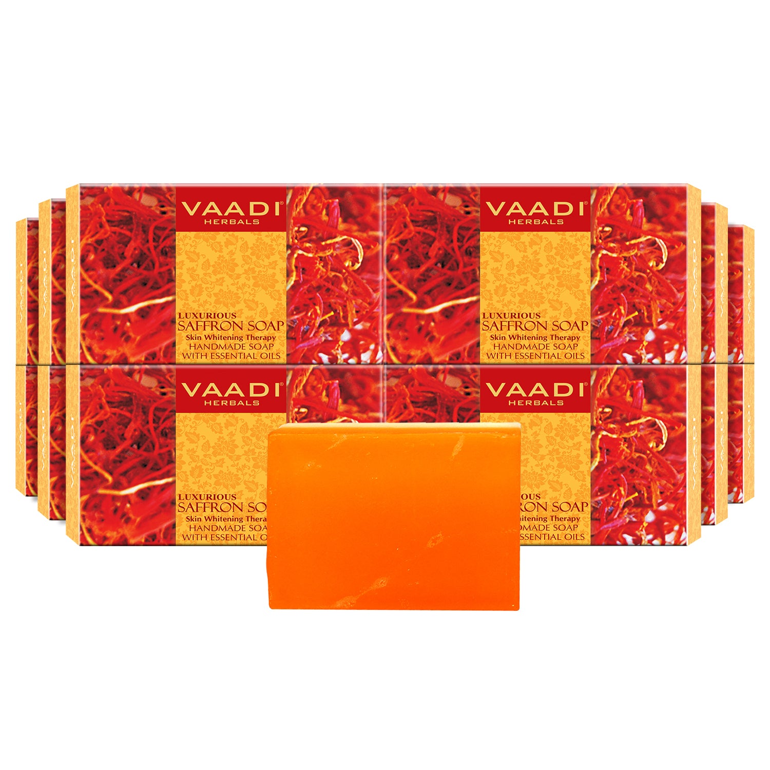 Luxurious Organic Saffron Soap Skin Whitening Therapy Evens Skin Tone Lightens Marks 12 x 75 gms 2.7 oz