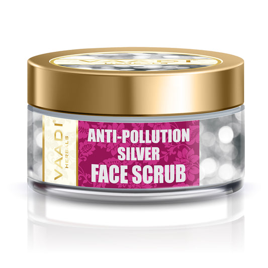 Organic Silver Scrub with Pure Silver Dust & Sandalwood Oil - Deep Cleanses Skin - Keeps Skin Soft (50 gms/ 2oz)