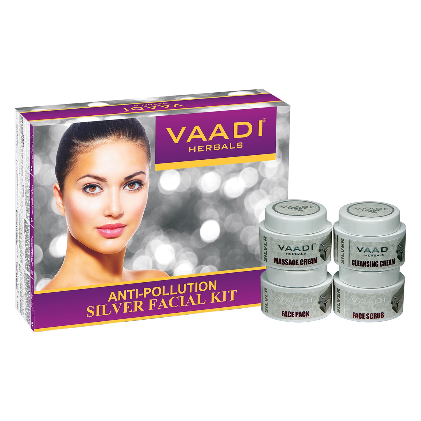 Anti Pollution Organic Silver Facial Kit with Pure Silver Dust, Rosemary and Lavender Oil, Cleanses and Moisturises Skin (70 gms/2.5 oz)