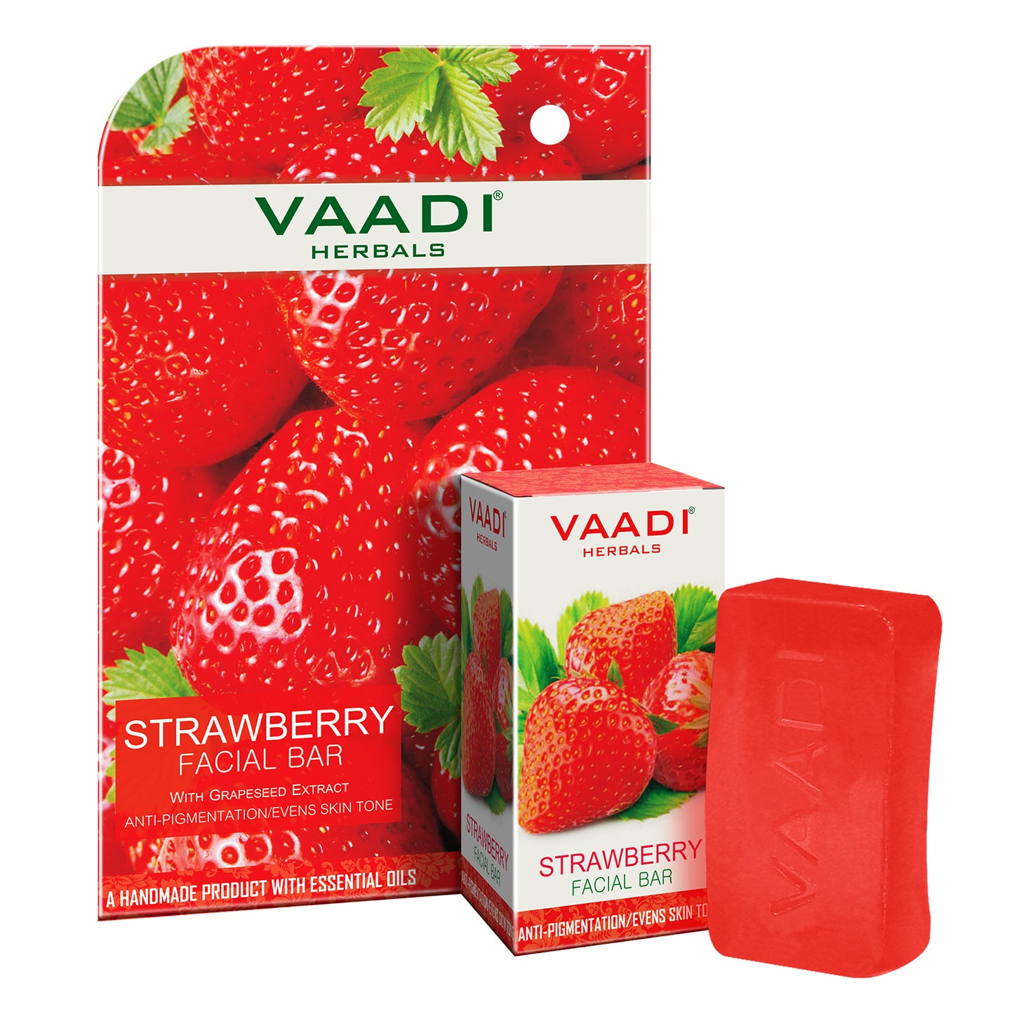 Organic Strawberry Facial Bar with Grapeseed Extract - Anti Ageing - Reduces Pigmentation (25 gms/0.9 oz)